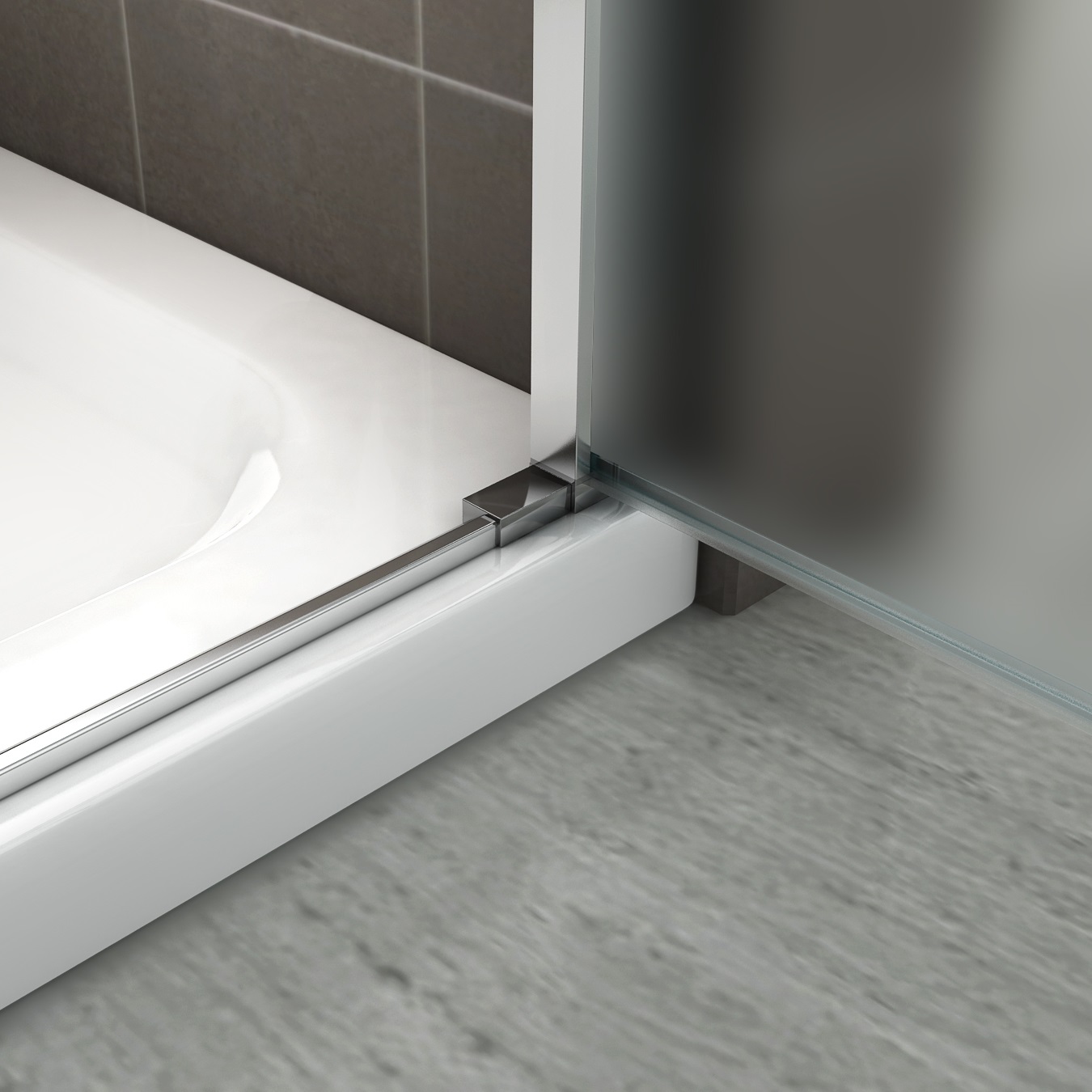 Duschtür Lara mit Pendeltüren und Edelstahlgriffe 68-140 cm aus satiniertem ESG Sicherheitsglas