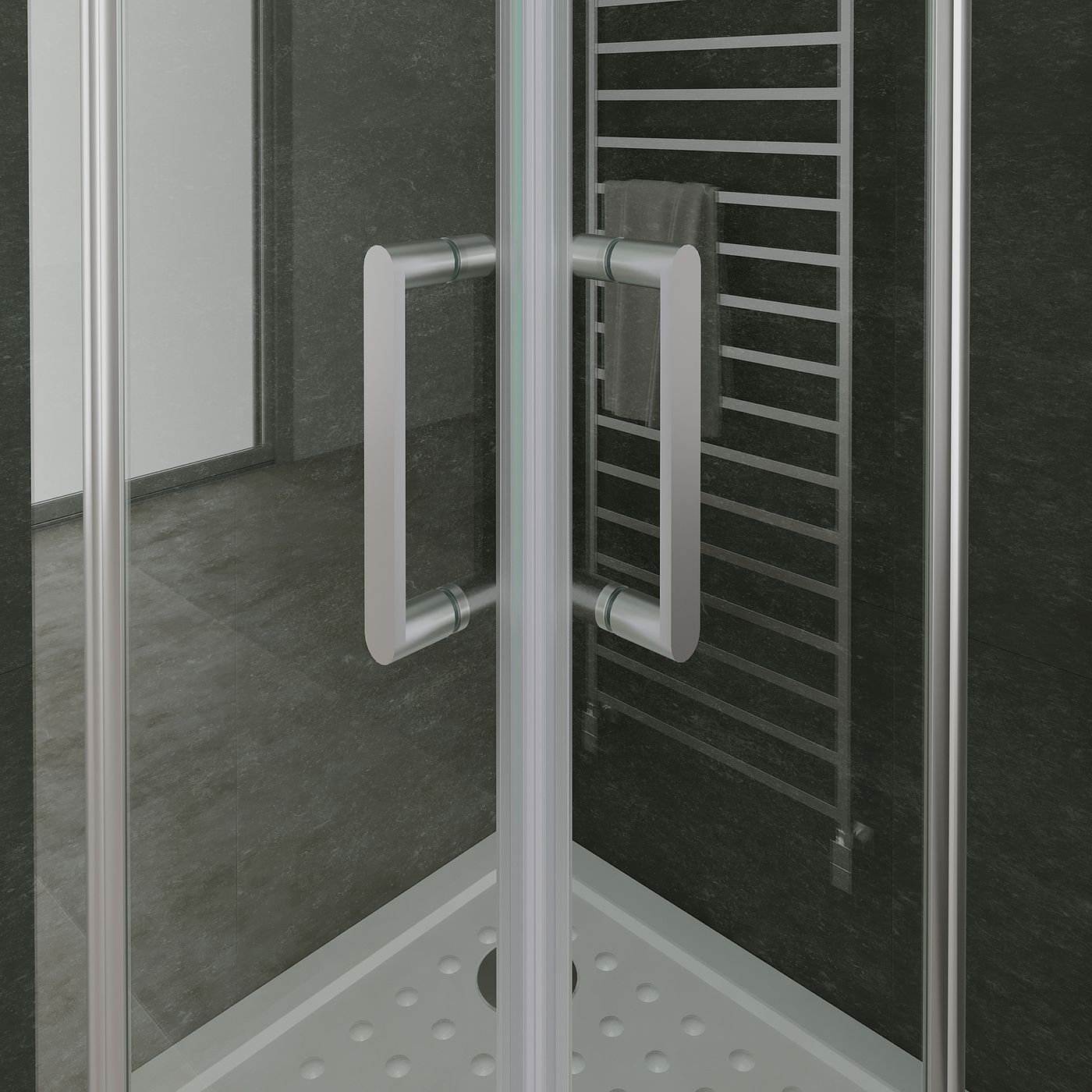 Eckeinstieg Alina mit Falttüren aus ESG Sicherheitsglas