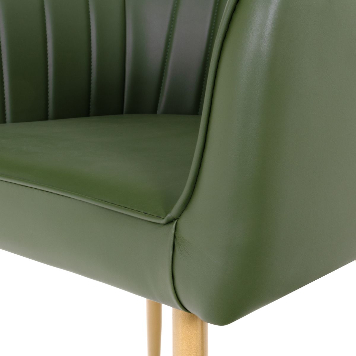 Esszimmerstuhl Wohnzimmerstuhl Dahlia Grün Gold aus Kunstleder 8 Stühle