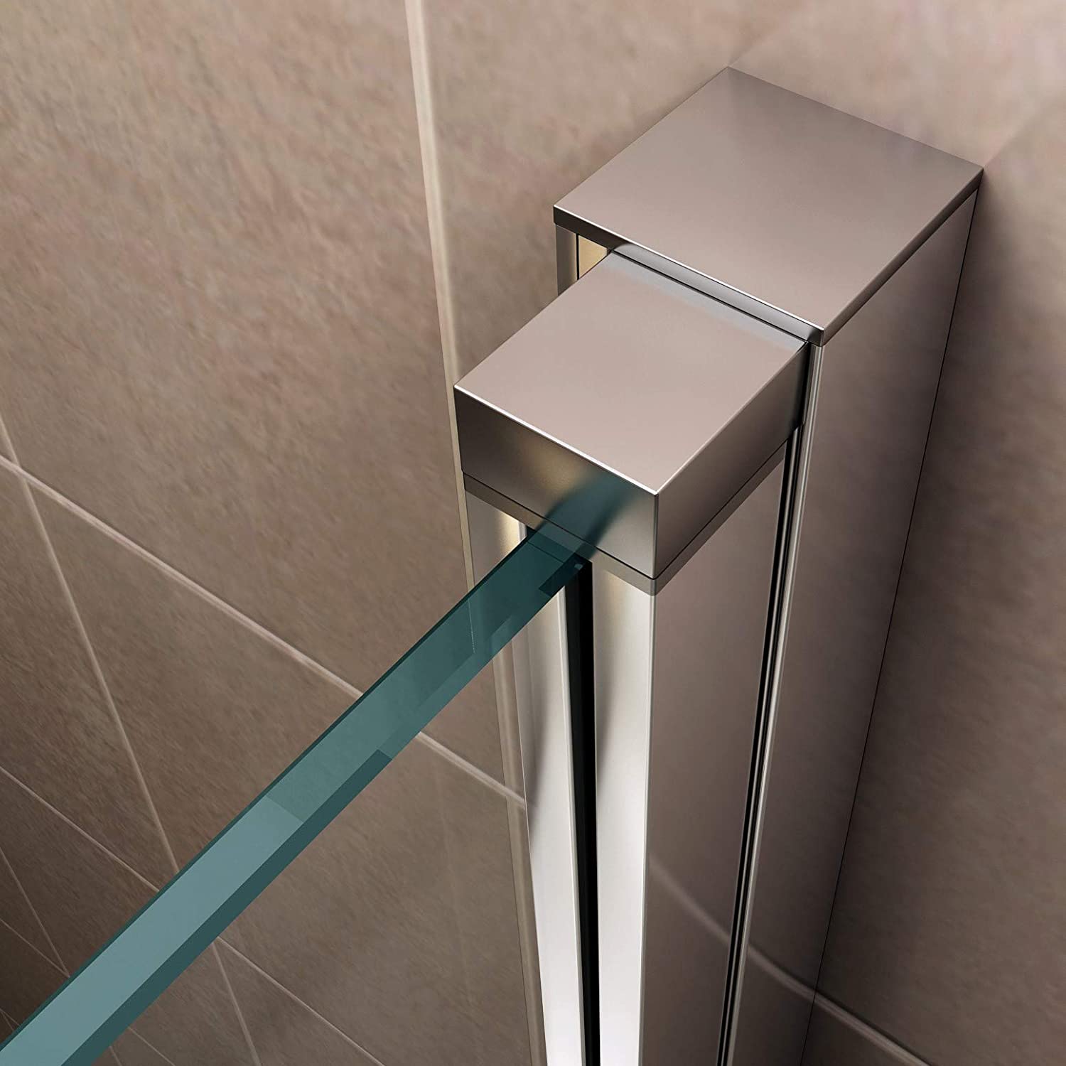 Eckeinstieg Matilde mit Falttüren aus teilsatiniertem ESG Sicherheitsglas