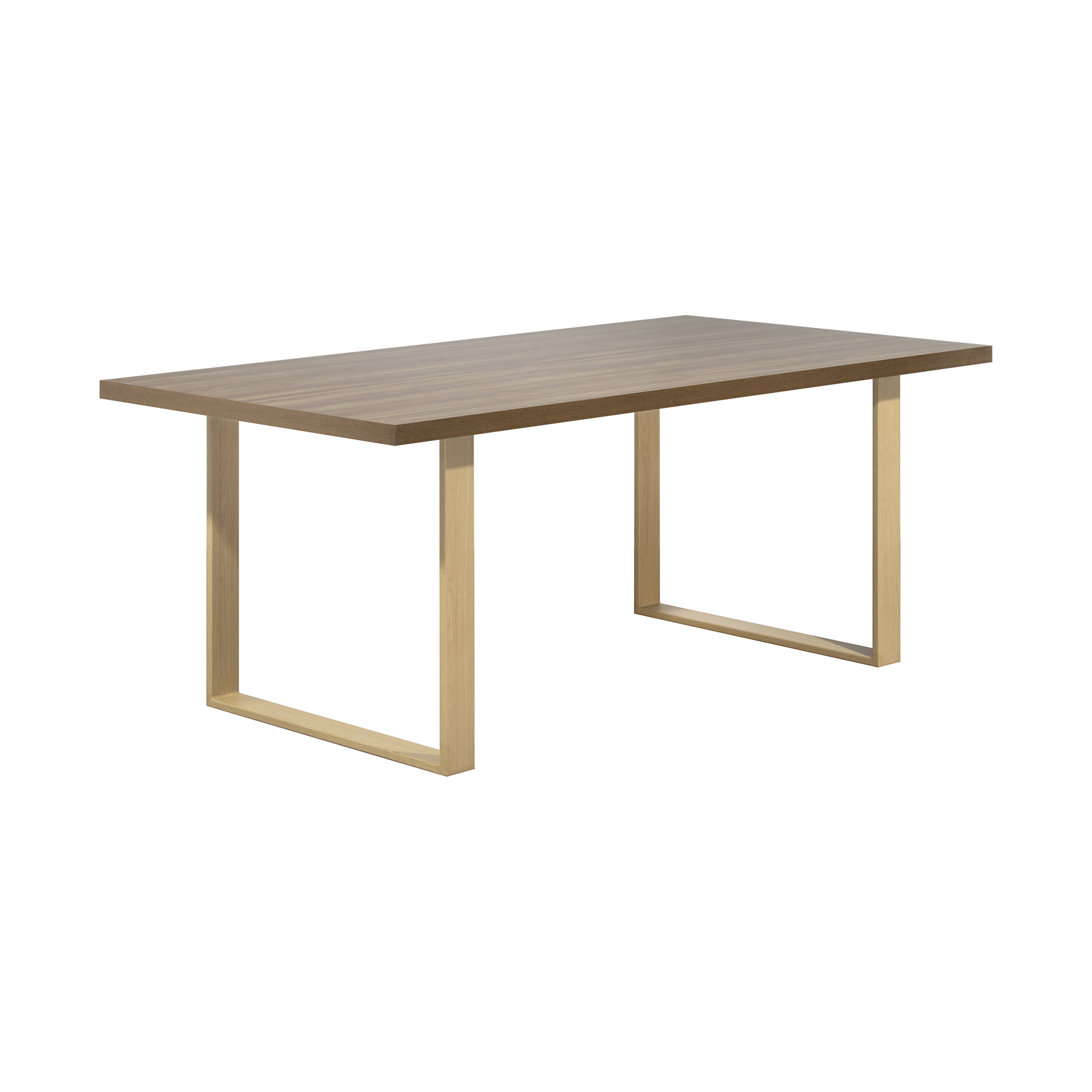 Kopie von Kufentisch MACON Nussbaum + Eiche 160x90 cm Kufentisch MACON Nussbaum + Eiche 220x100 cm