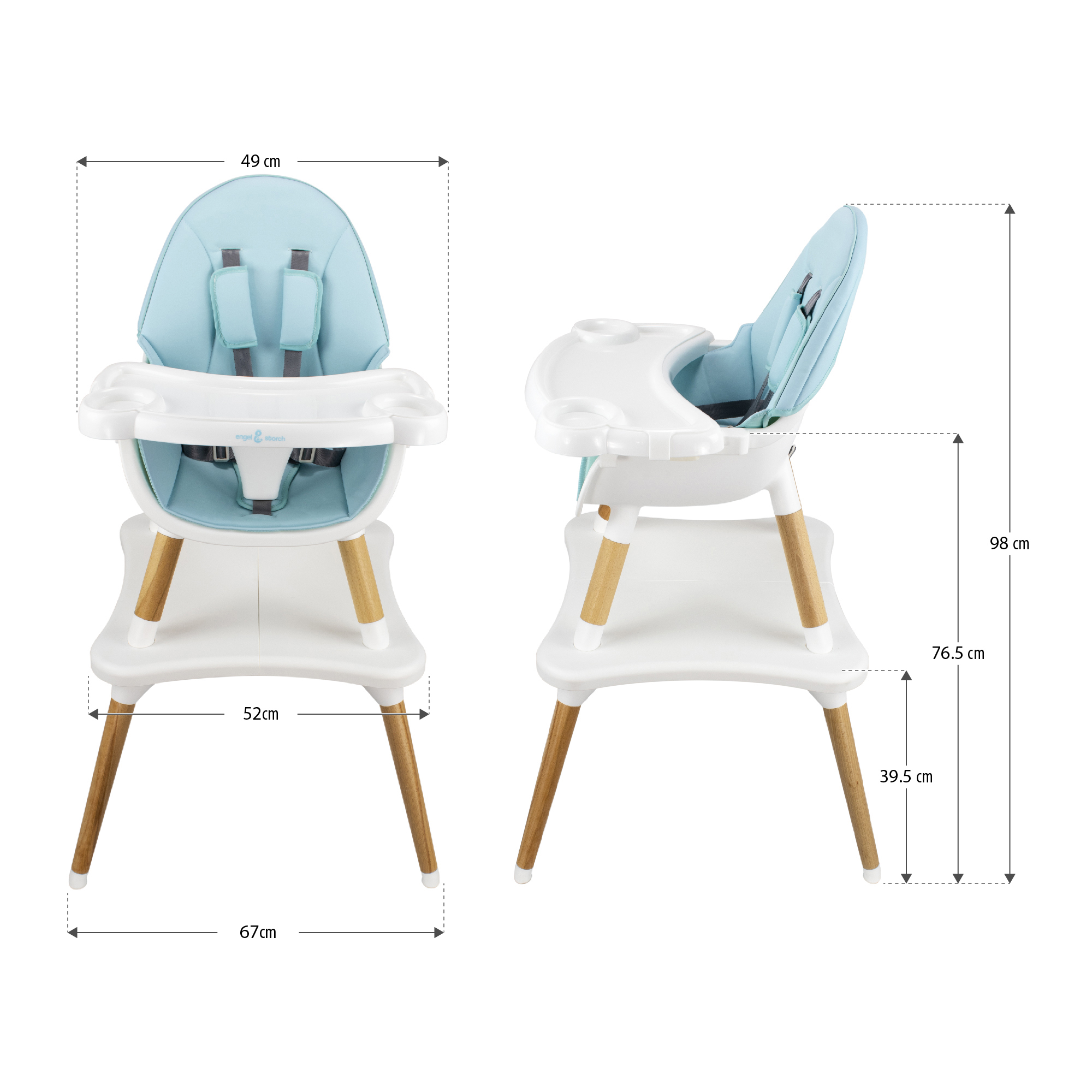 Kinderhochstuhl MIKA Babystuhl mit Esstablett und Stuhl + Tisch Set Blau Kinderhochstuhl MIKA Babystuhl mit Esstablett und Stuhl + Tisch Set Blau