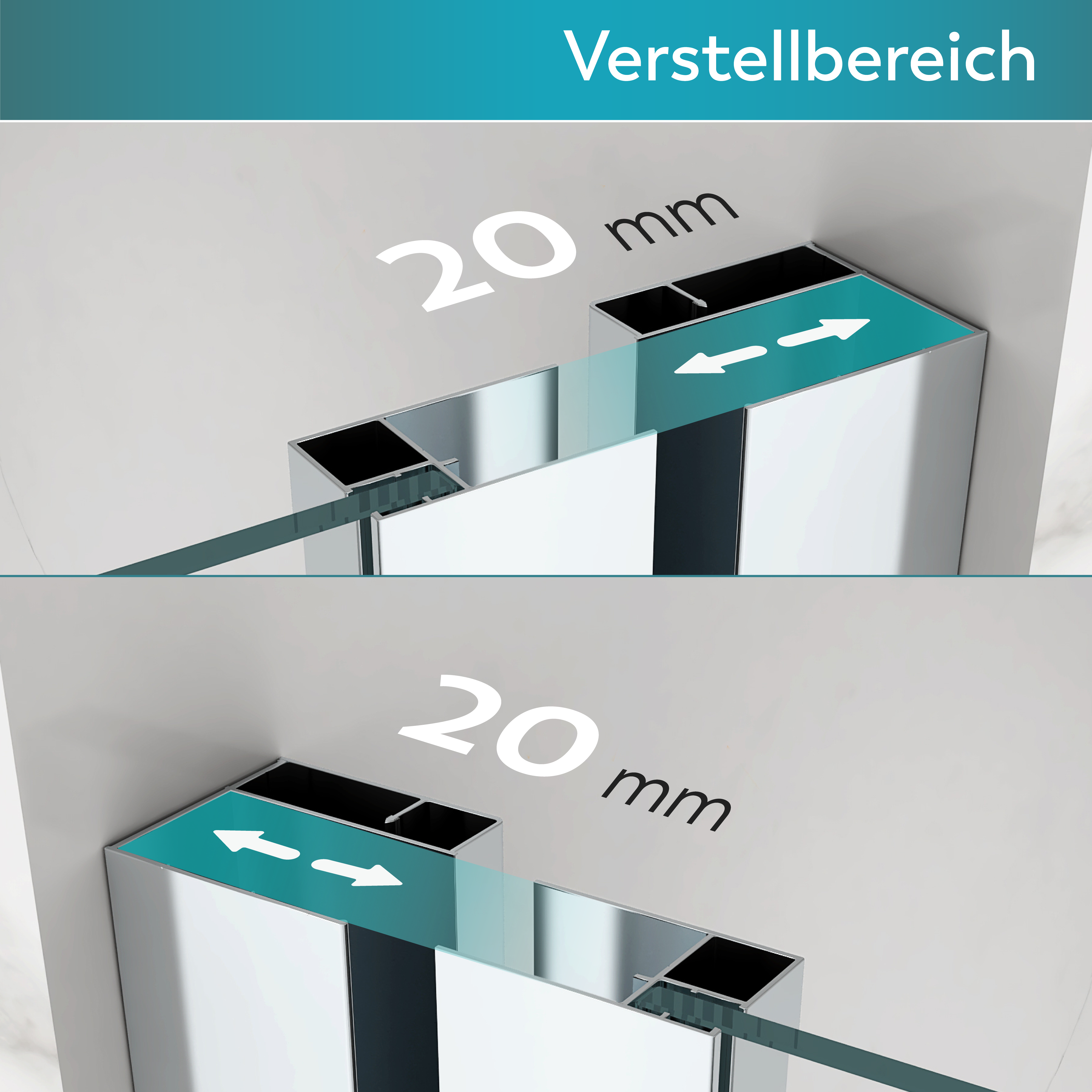 Corner Entry Kaylee with Sliding Doors made of ESG Safety Glass Eckeinstieg Kaylee WHITE mit Schiebetüren aus ESG Sicherheitsglas 195cm-90x90 cm