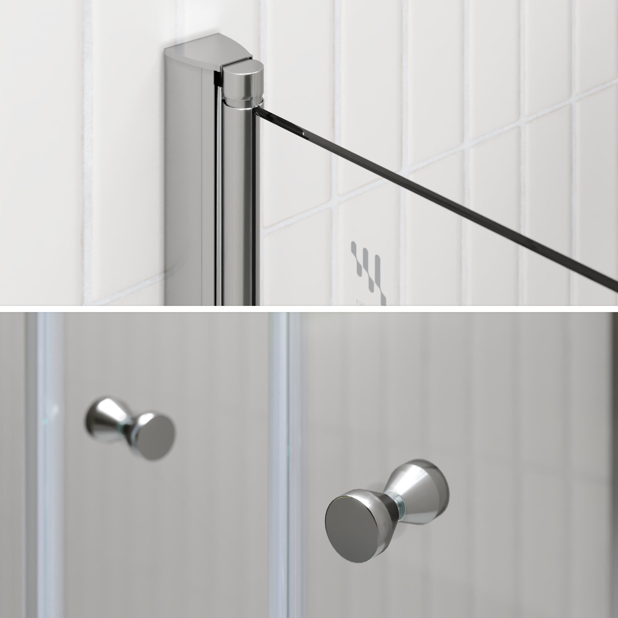 Eckeinstieg Gaia mit Pendeltüren aus ESG Sicherheitsglas