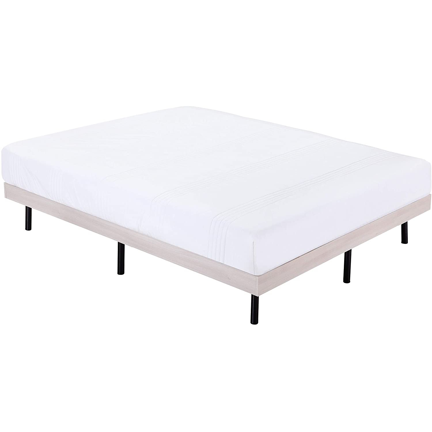 Holz-Rahmenbett - 200x200 cm Esche Weiß