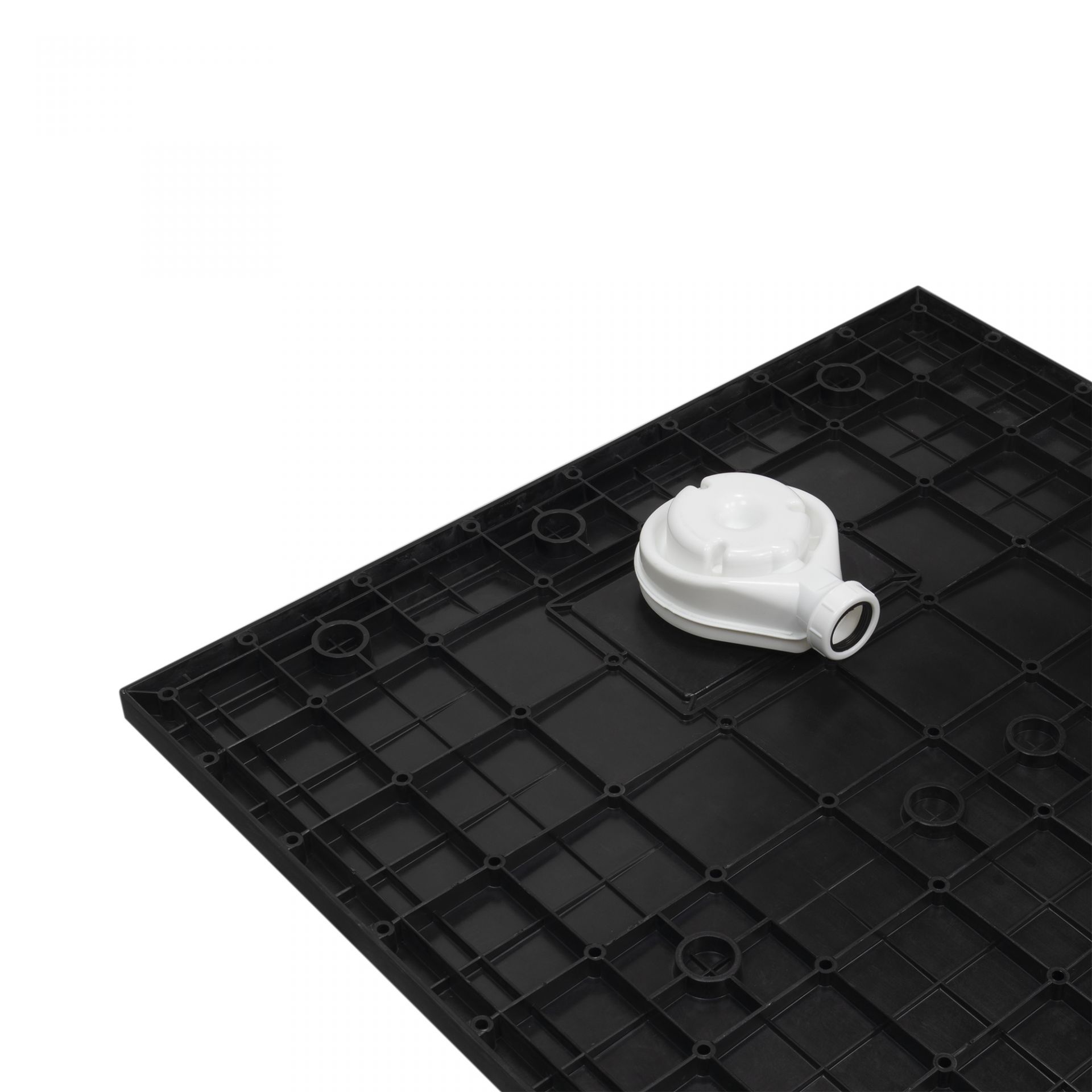 SMC Duschwanne Boreal in Stein-Optik inkl. Ablaufgarnitur - Schwarz 70x160 cm