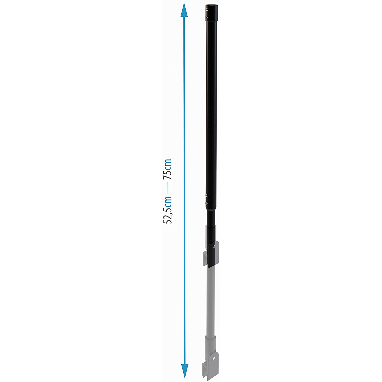 Decken-Haltestange für Walk In Duschwände mit Verstellbereich 52,2-75 cm