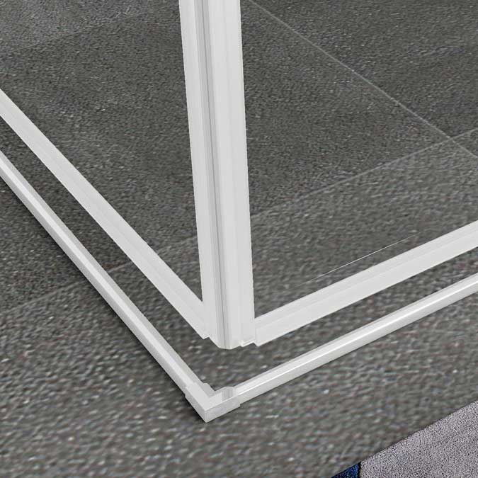 Eckeinstieg Kaylee WHITE mit Schiebetüren aus ESG Sicherheitsglas 195cm-90x90 cm