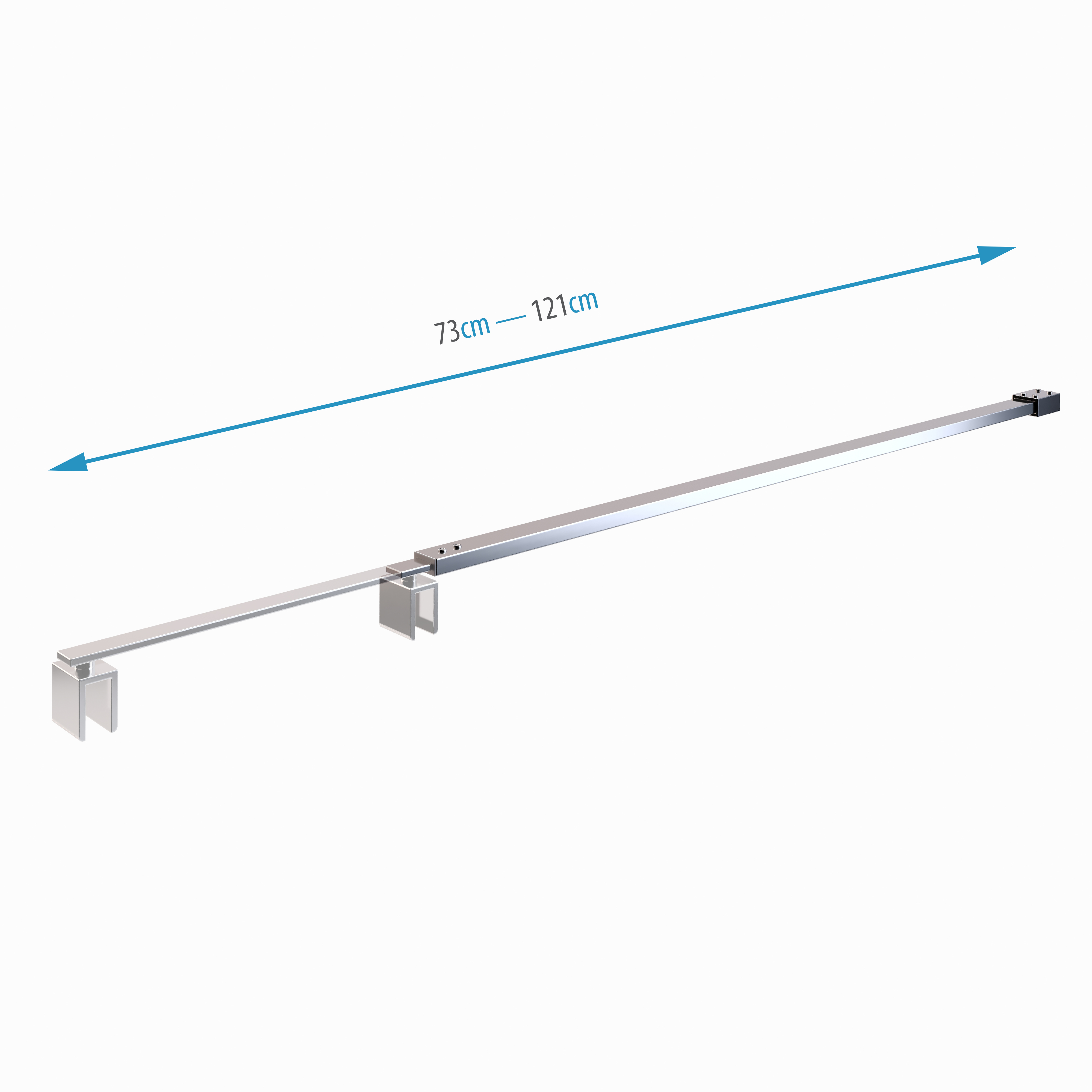 Haltestange für Walk In Duschwände mit Verstellbereich 73-121 cm Haltestange für Walk In Duschwände mit Verstellbereich 73-121 cm