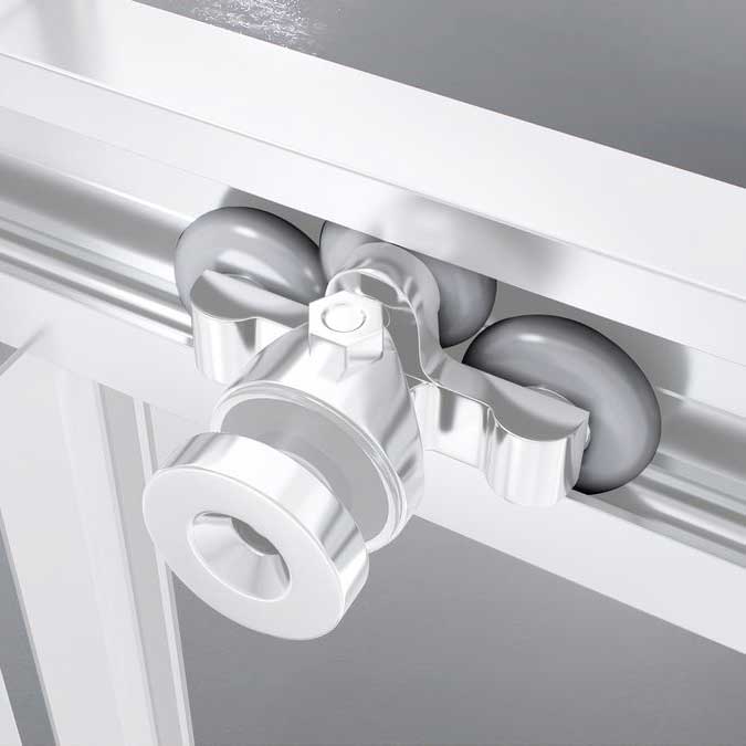 Corner Entry Kaylee WHITE with Sliding Doors made of ESG Safety Glass