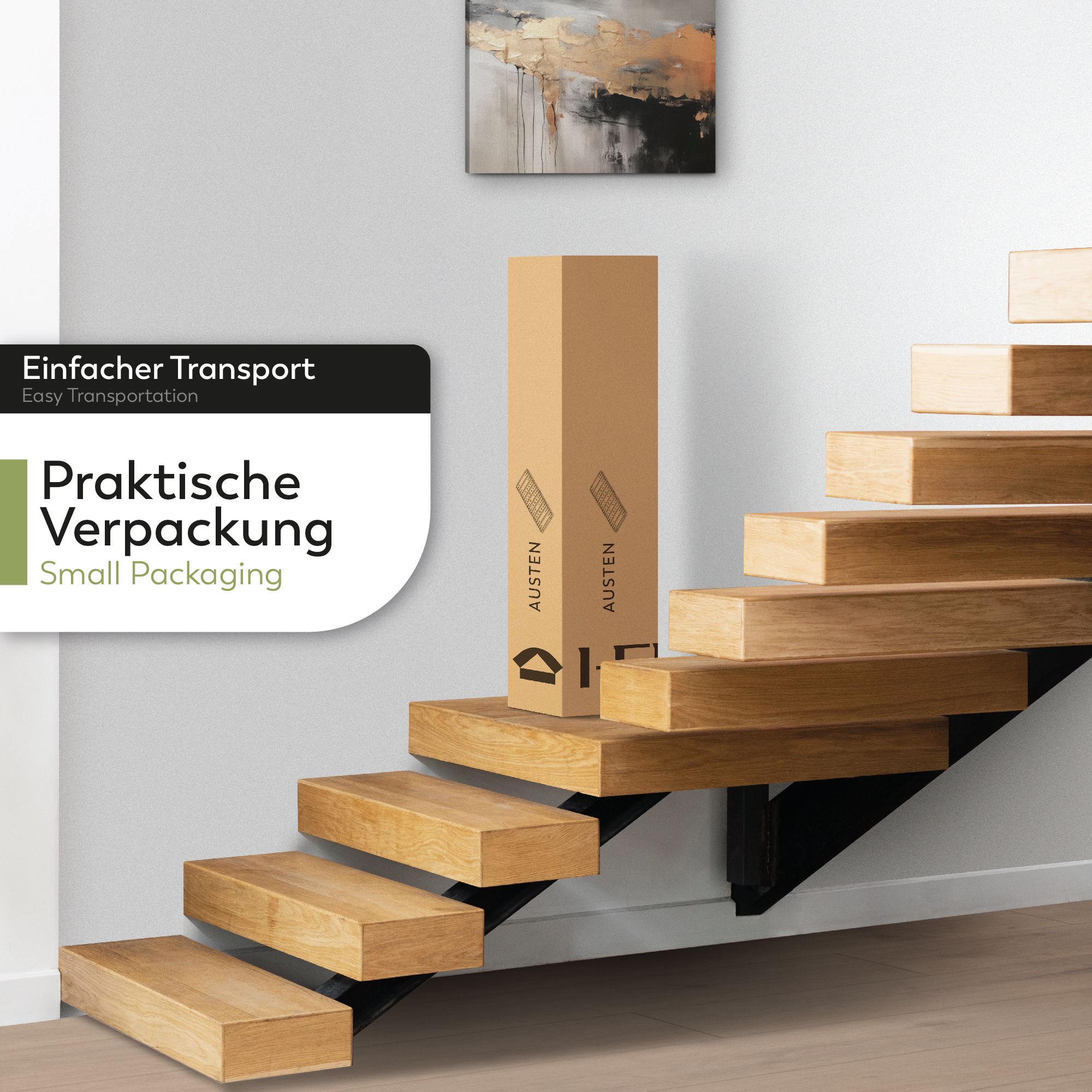 Lattenrost AUSTEN mit Holzlamellen – Stabiler Metallrahmen in Schwarz 90x200