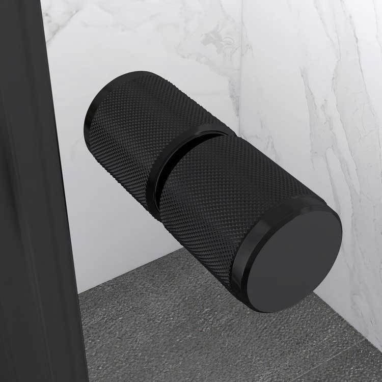 Eckeinstieg Kaylee BLACK mit Schiebetüren aus ESG Sicherheitsglas 195cm-90x90 cm