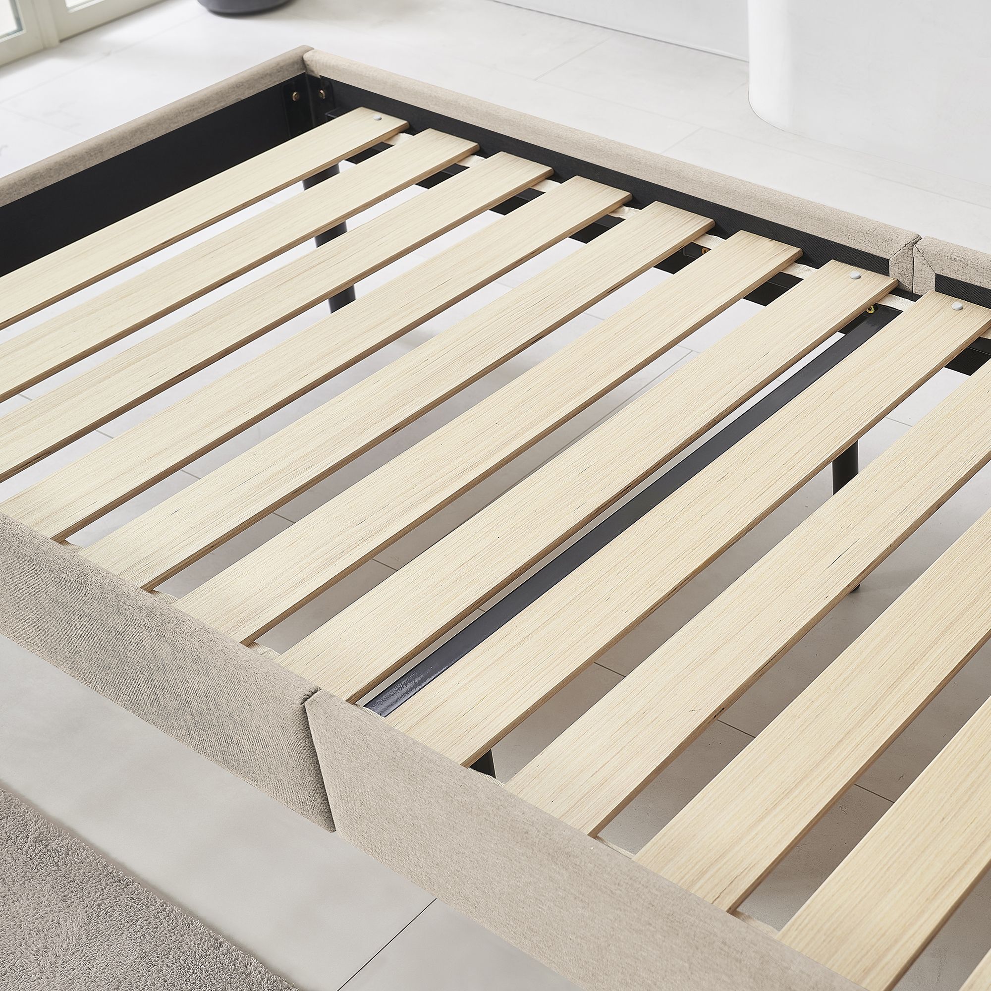 Design Polsterbettt Emily in Beige 90cm-200cm