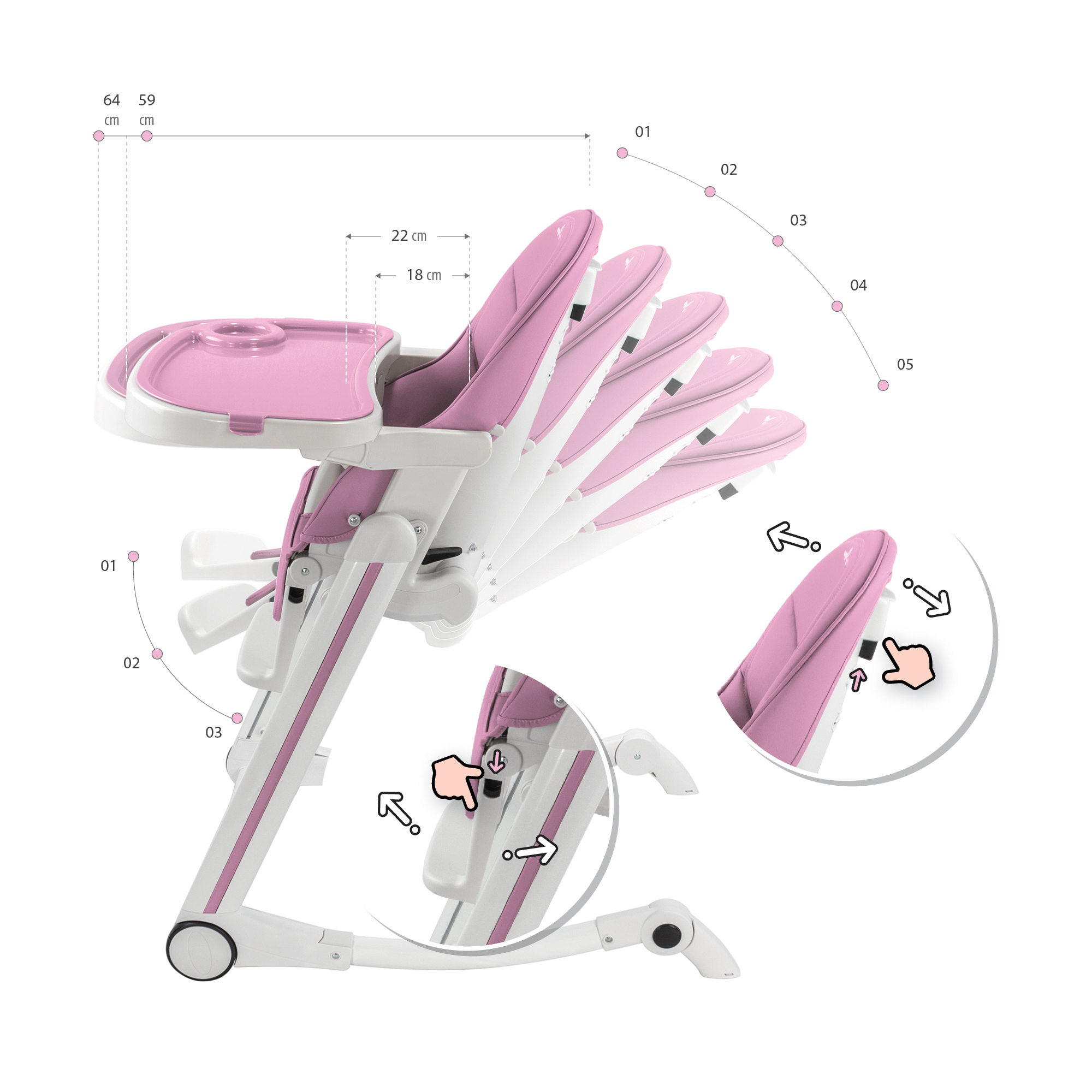 Adelle 2 Weiß-Pink