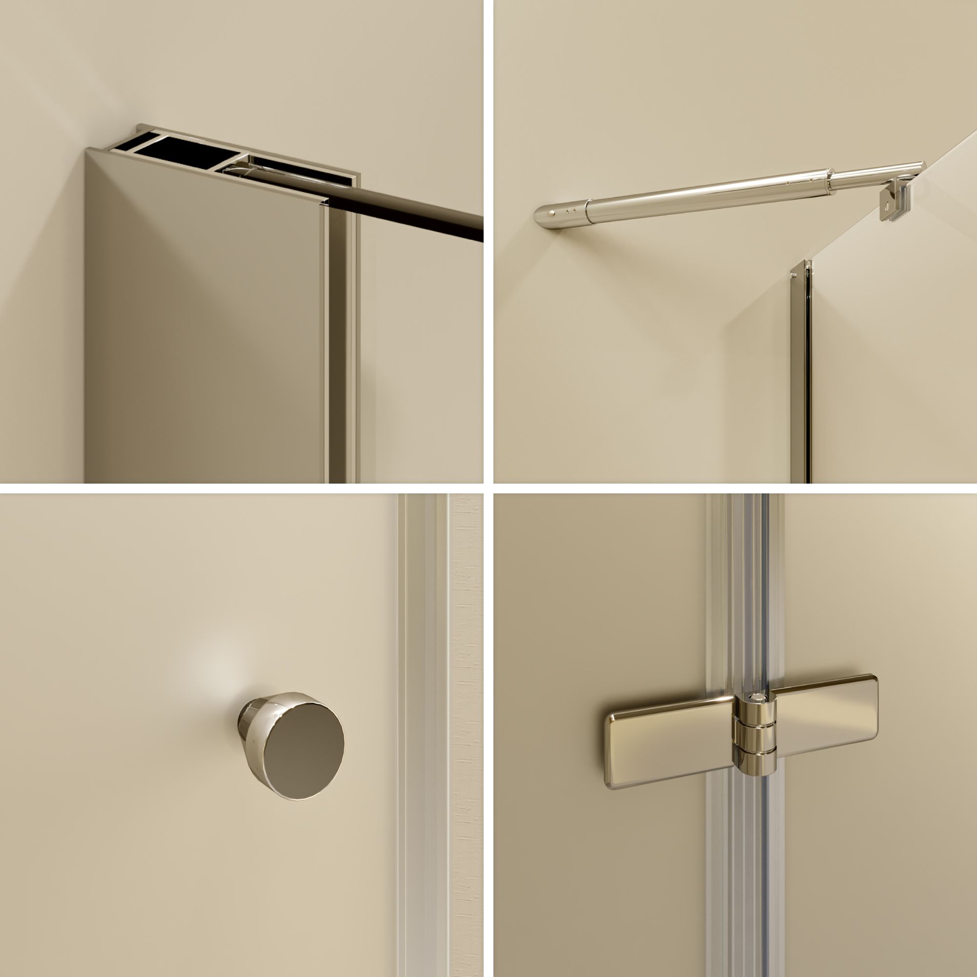 Eckeinstieg Alice mit Klapptüren aus teilsatiniertem ESG Sicherheitsglas