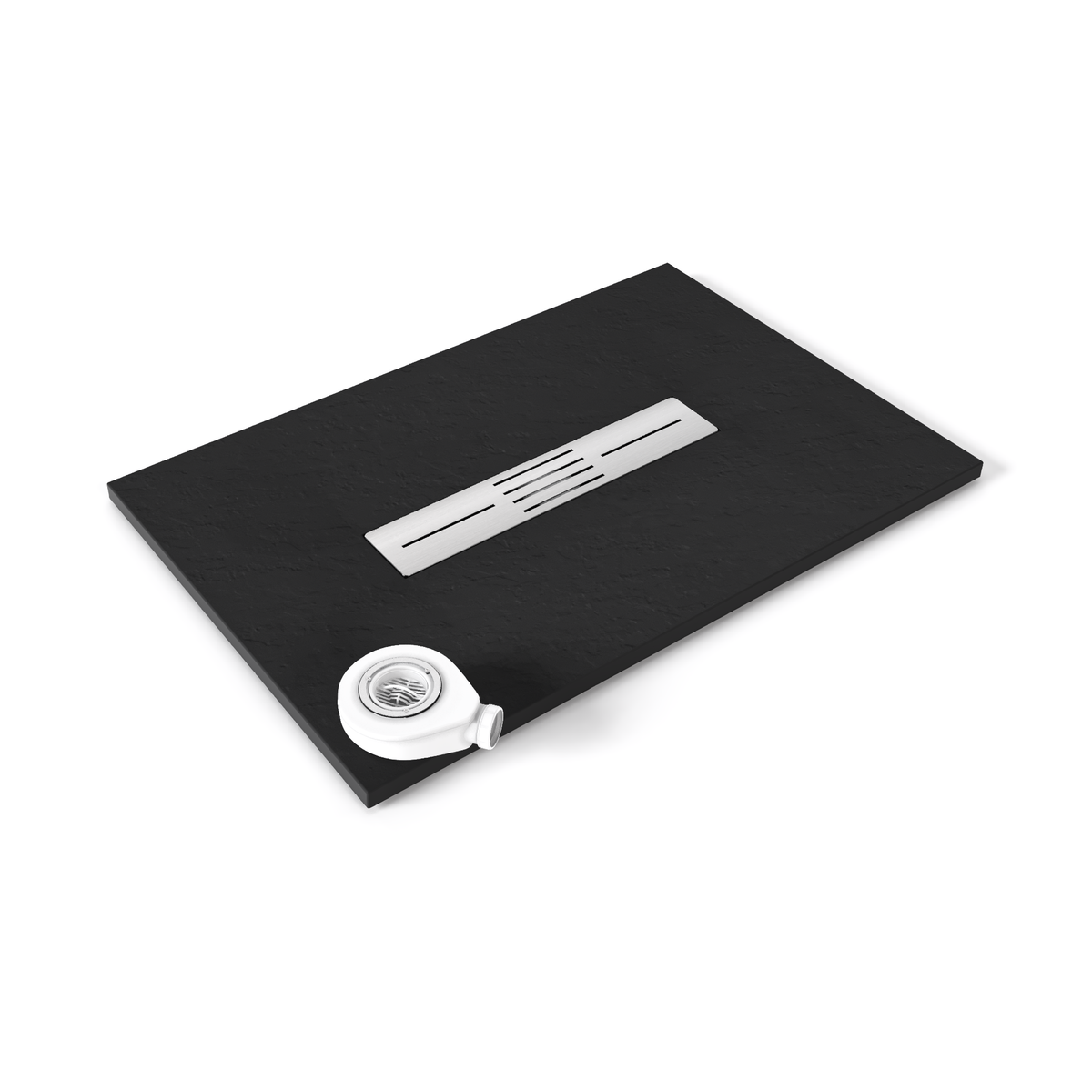 SMC Duschwanne Lumia in Schieferoptik inkl. Ablaufgarnitur Schwarz SMC Duschwanne Lumia in Schieferoptik inkl. Ablaufgarnitur Schwarz 90x180 cm