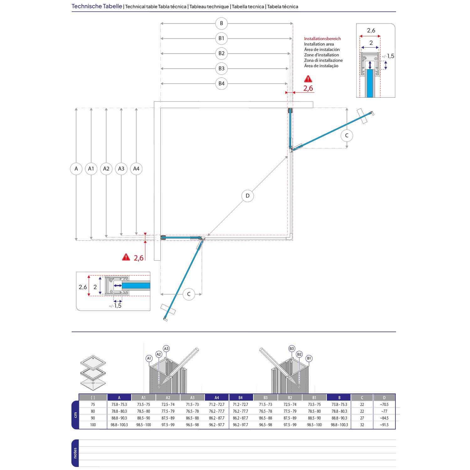 Eckeinstieg Jayla mit Drehtüren und verchromten Profilen aus ESG Sicherheitsglas 190 cm-90x90 cm