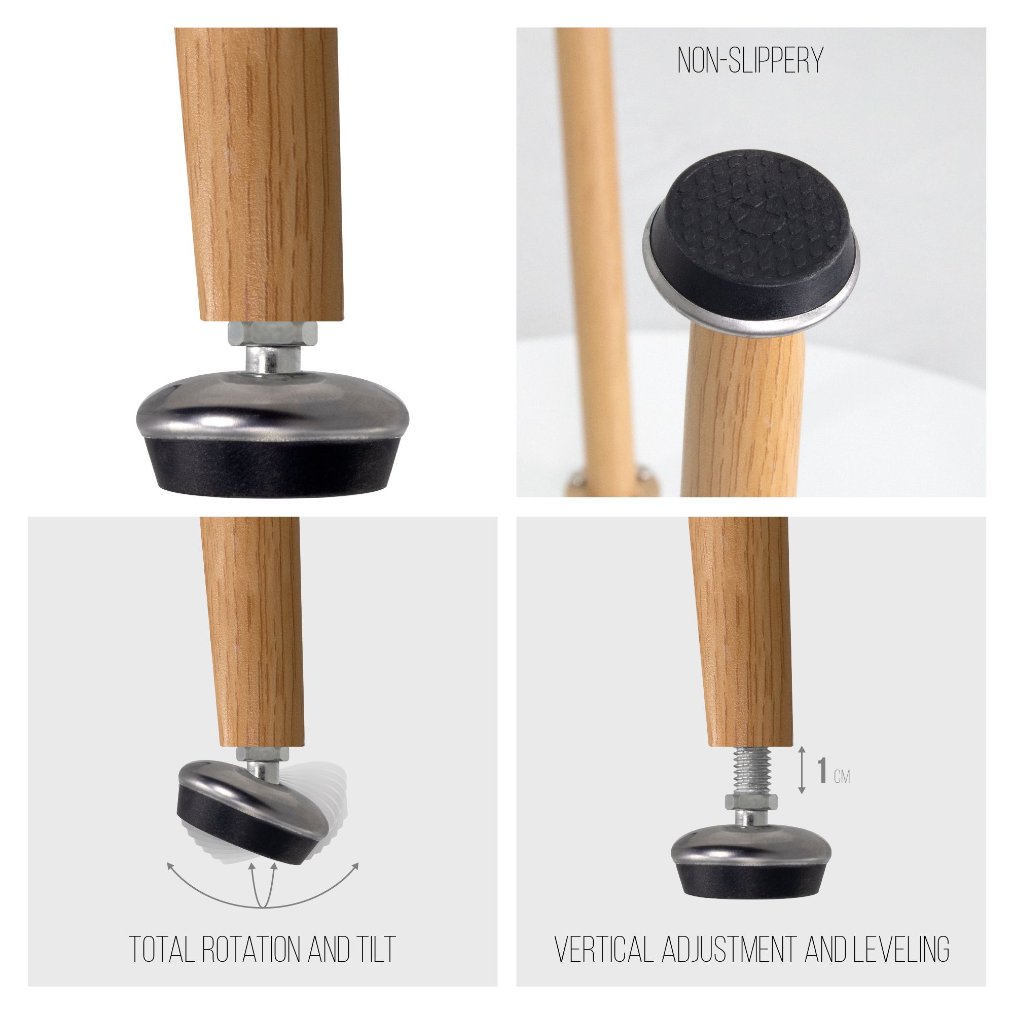 Esszimmer-Tisch CORIN | Tischplatte: Holz Farbe | Beine: Holz 80 cm