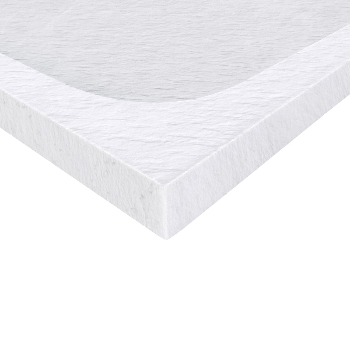 Duschwanne Shimmer STONE aus Sanitäracryl inkl. Ablaufgarnitur - Weiß 95x95 cm
