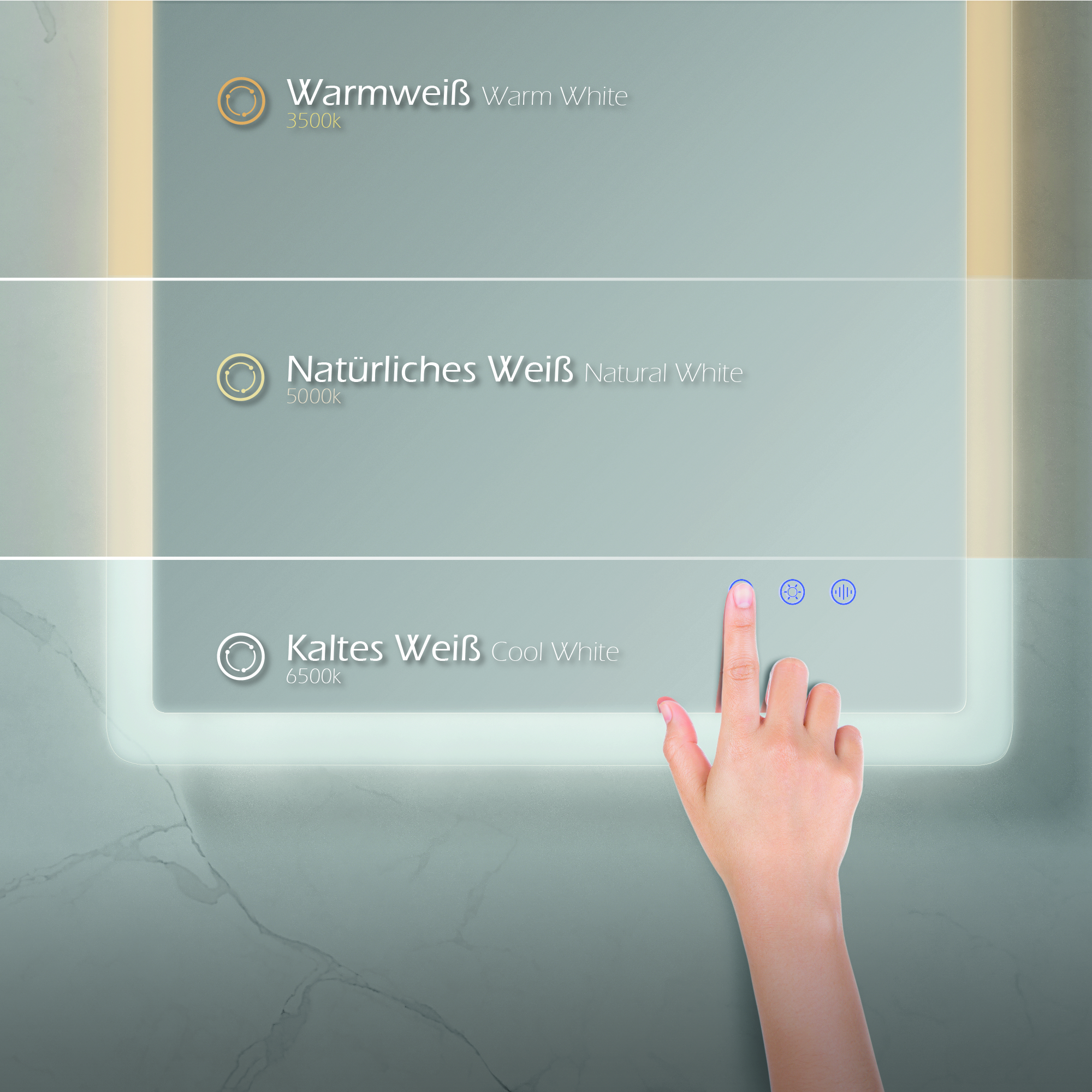 LED Badspiegel Mellow Badezimmerspiegel mit dimmbarer Beleuchtung, Farbwechsel und Antibeschlag-Funktion IP44 LED Badspiegel Mellow Badezimmerspiegel mit dimmbarer Beleuchtung, Farbwechsel und Antibeschlag-Funktion IP44 80 x 180 cm