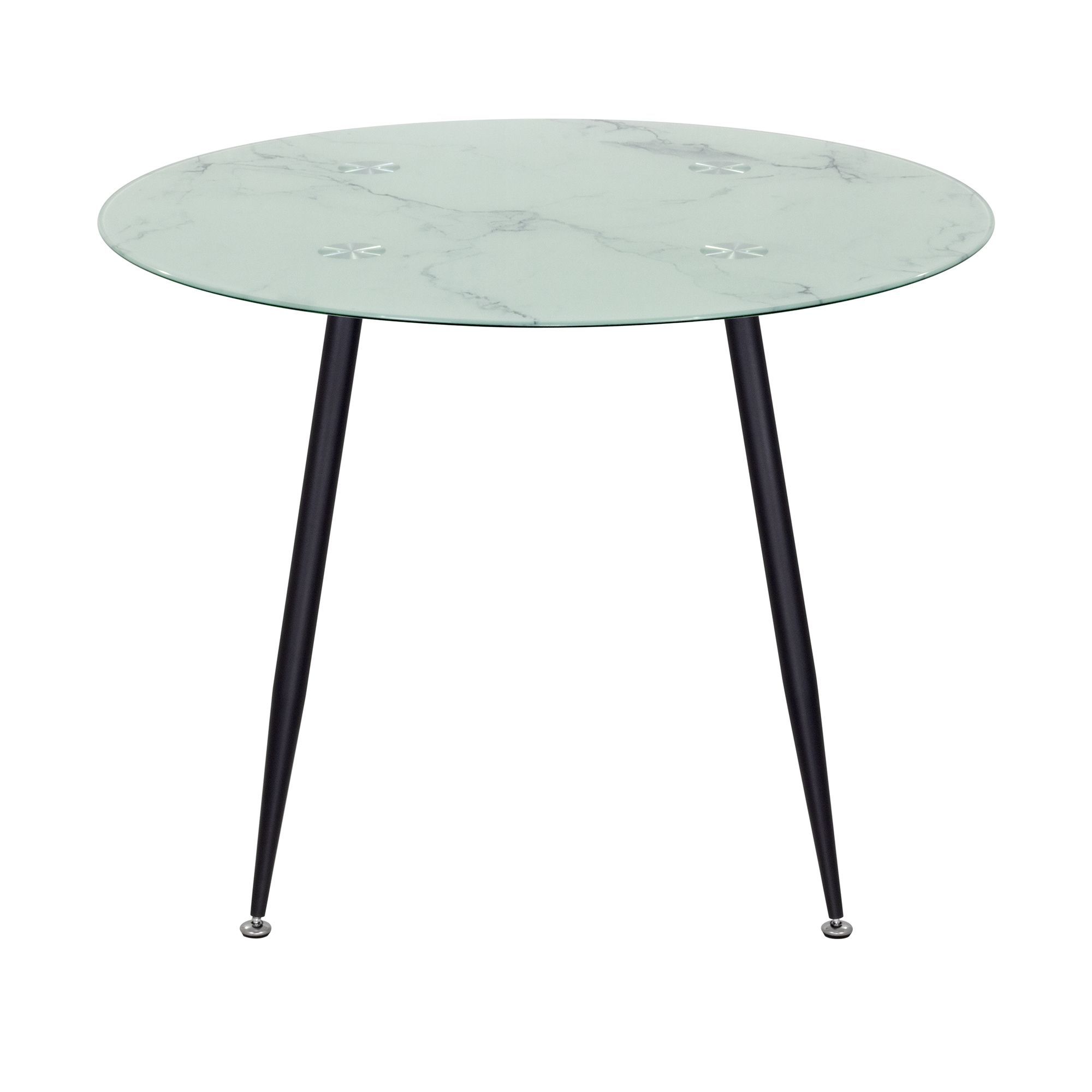 Esszimmer-Tisch CORIN | Tischplatte: Weißer Marmor | Beine: Schwarz 80 cm