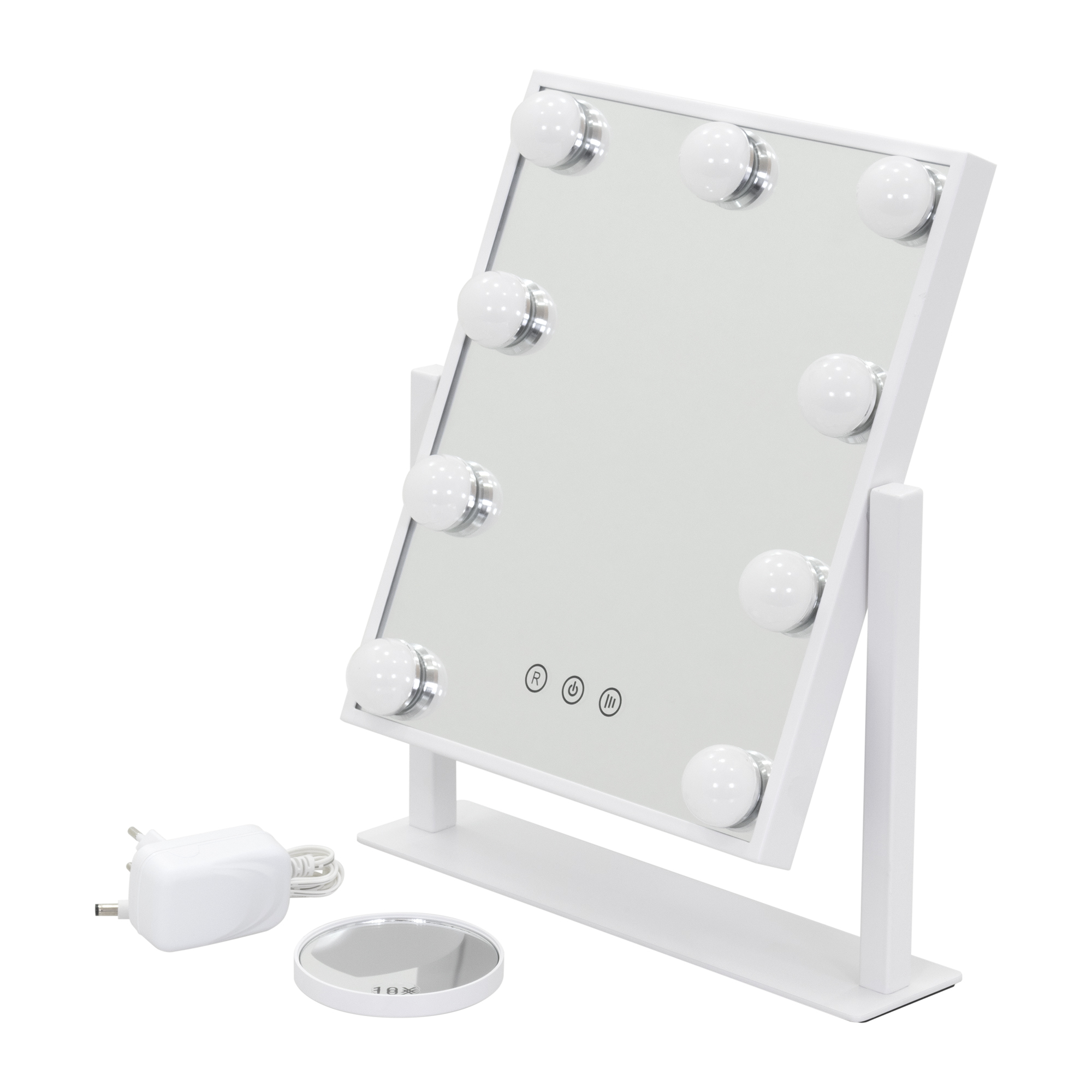 Schminkspiegel Bulb TINY mit 9 dimmbaren LED-Lampen Weiß