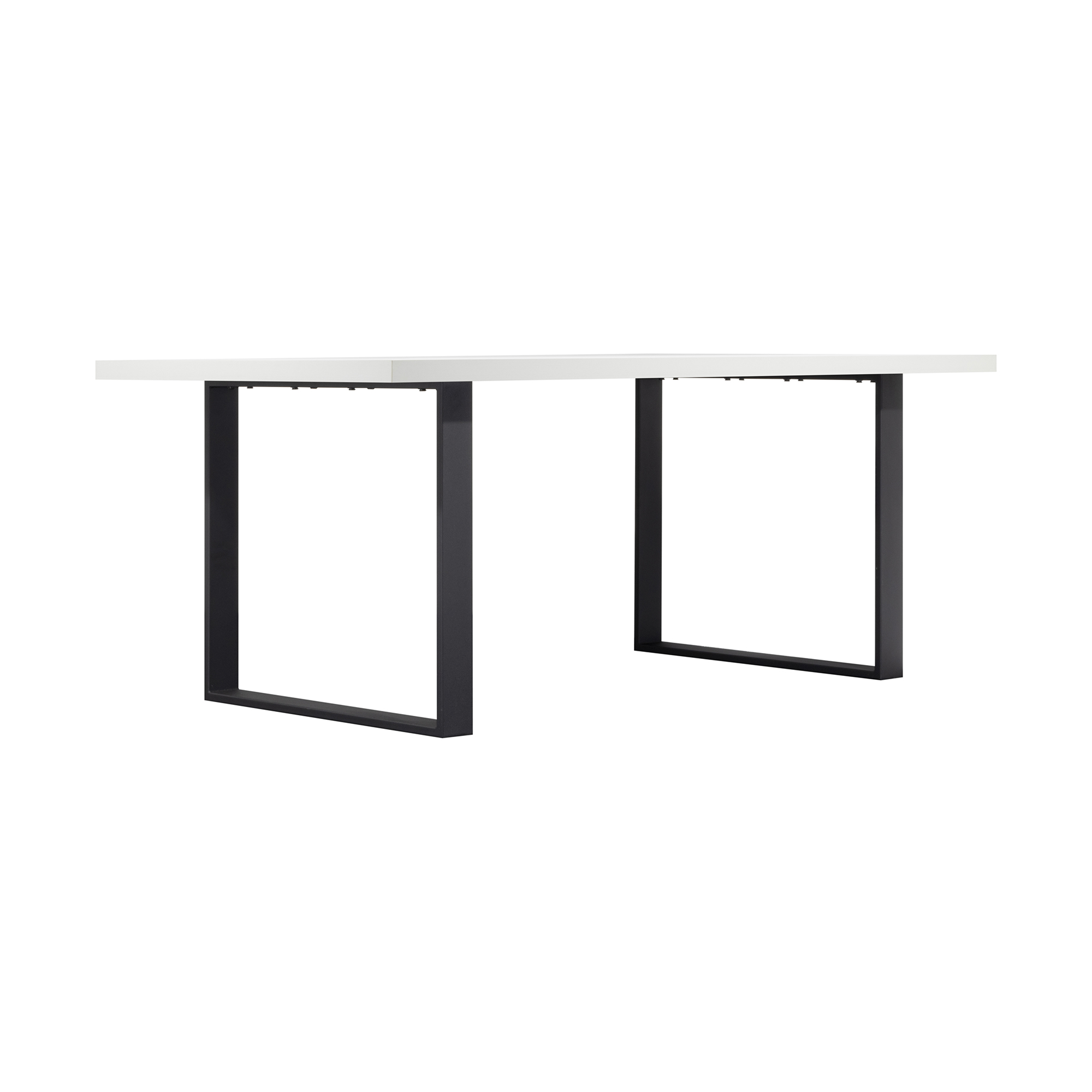 Esszimmer Kufentisch MACON Weiß + Schwarz 220x100 cm