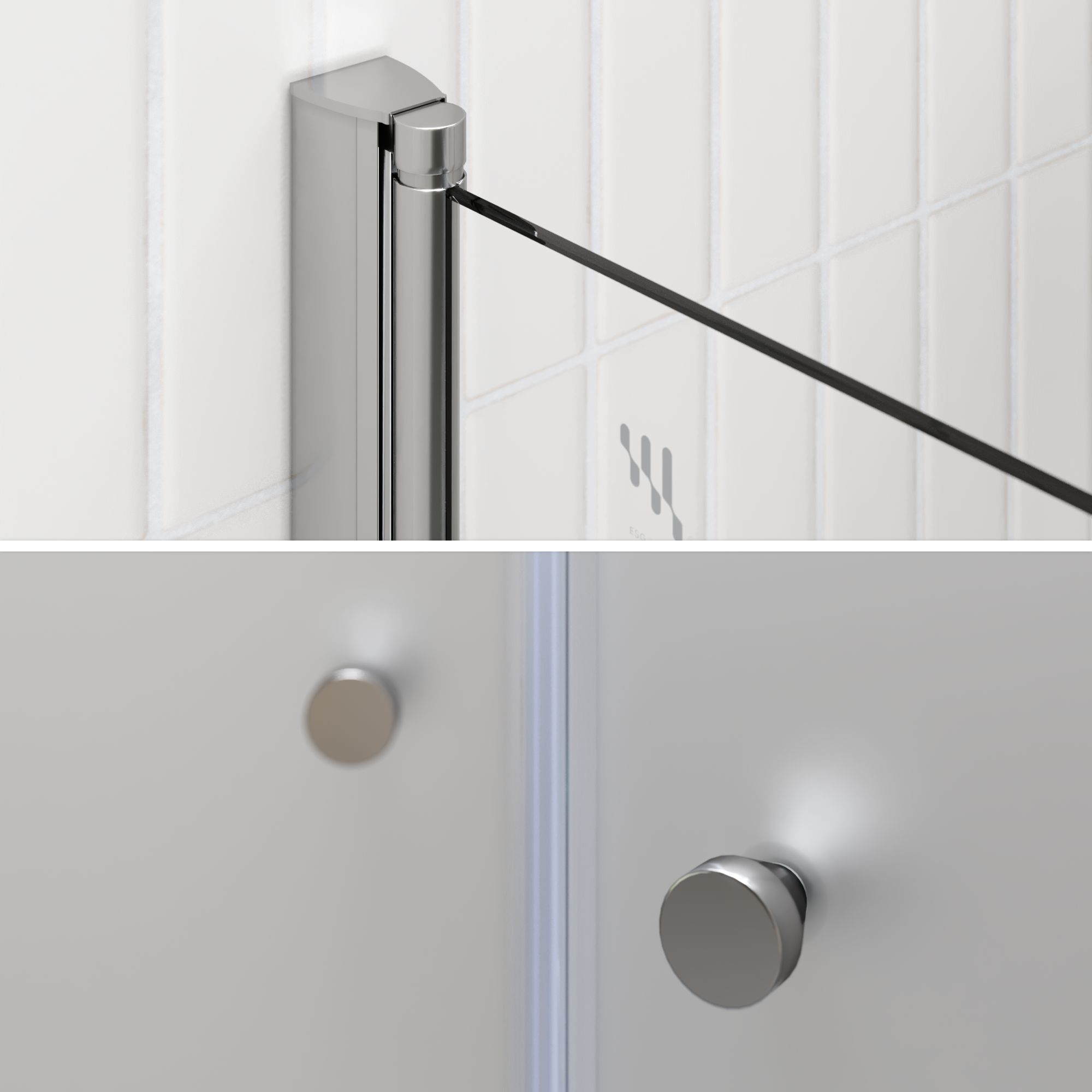 Duschtür Lima mit Pendeltüren 68-140 cm aus teilsatiniertem ESG Sicherheitsglas