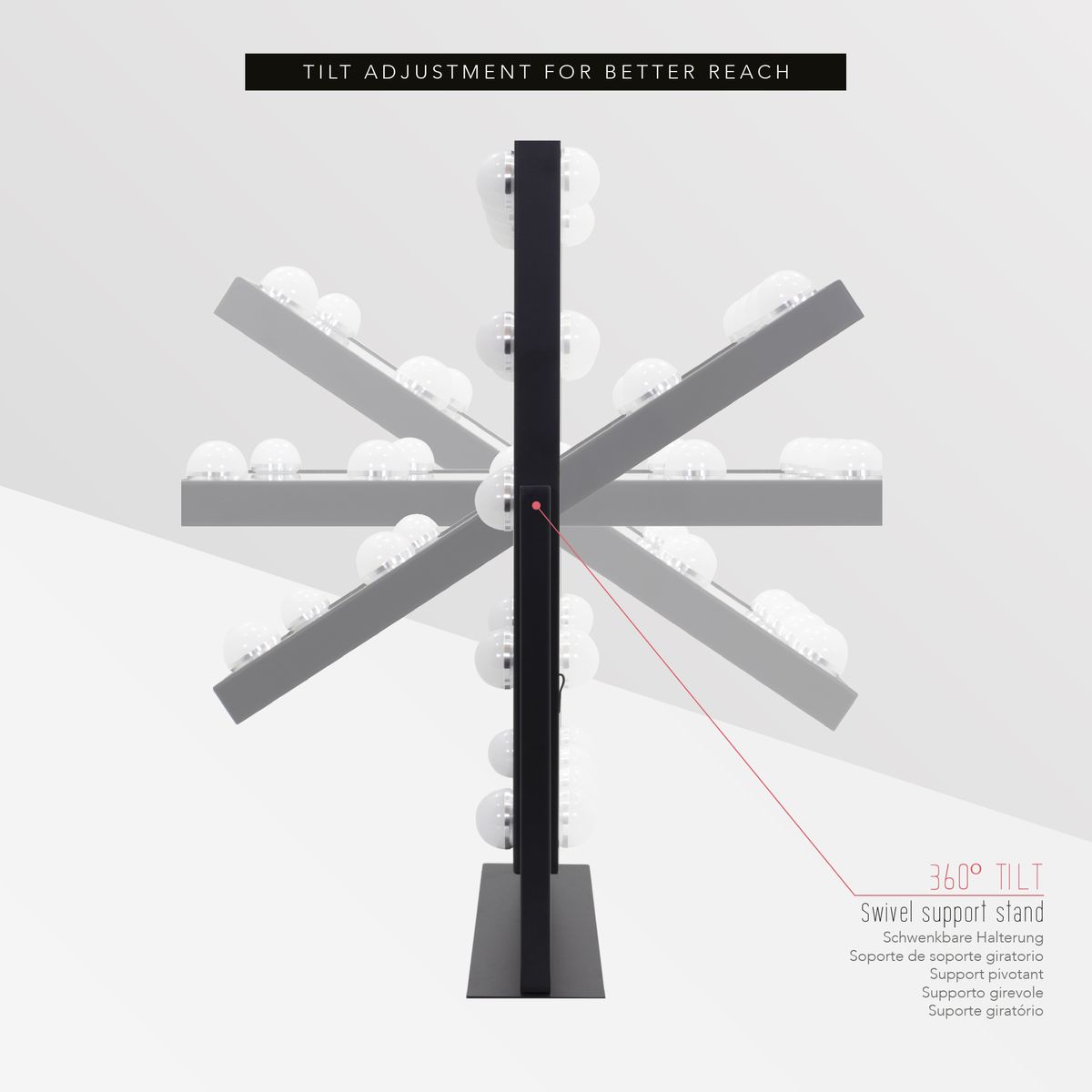 Schminkspiegel Bulb LITTLE mit 12 dimmbaren LED-Lampen Schwarz Schminkspiegel Bulb LITTLE mit 12 dimmbaren LED-Lampen Schwarz