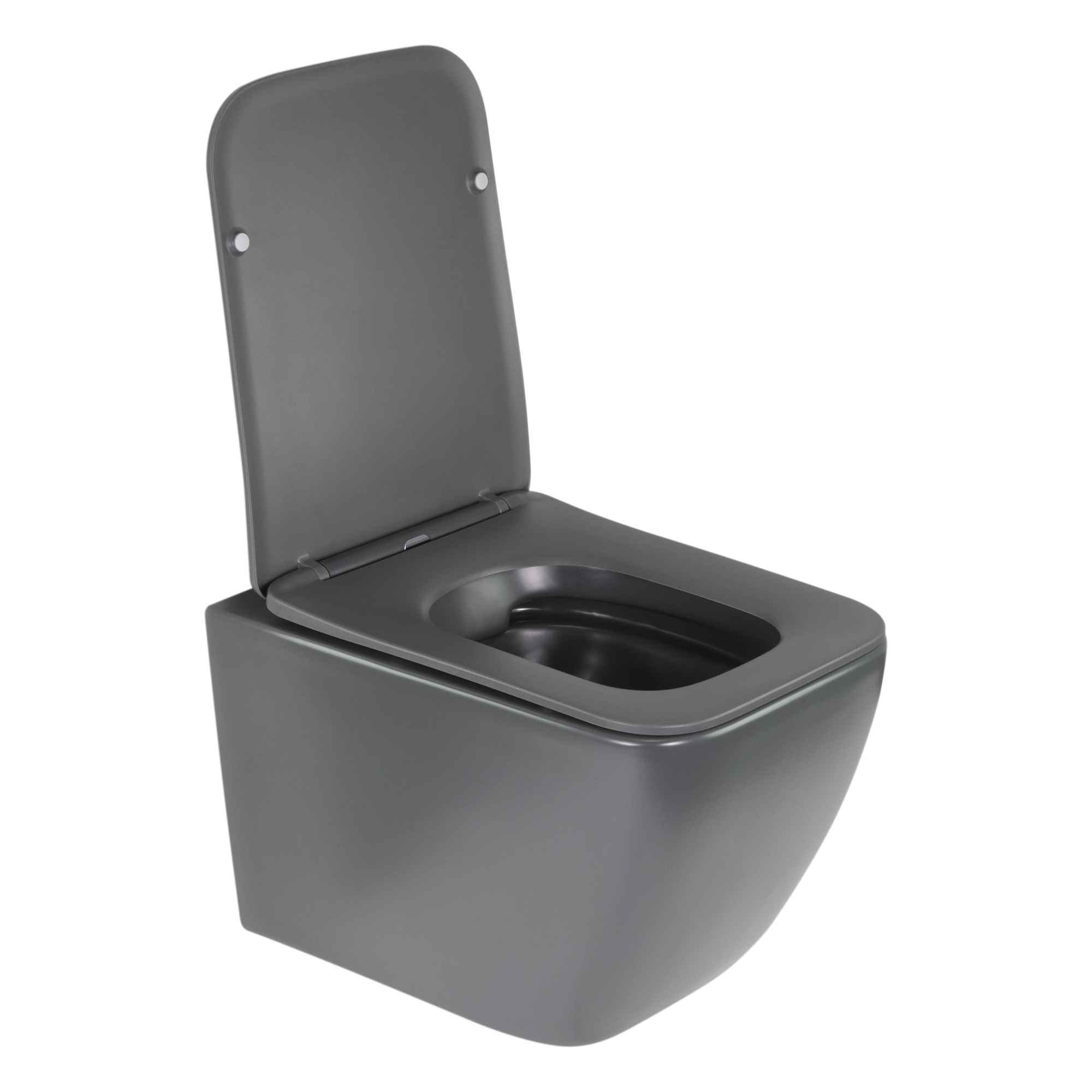 Toilette Hänge WC Spülrandlos inkl. WC Sitz mit Absenkautomatik SOFTCLOSE Cube Grau Toilette Hänge WC Spülrandlos inkl. WC Sitz mit Absenkautomatik SOFTCLOSE Cube Grau