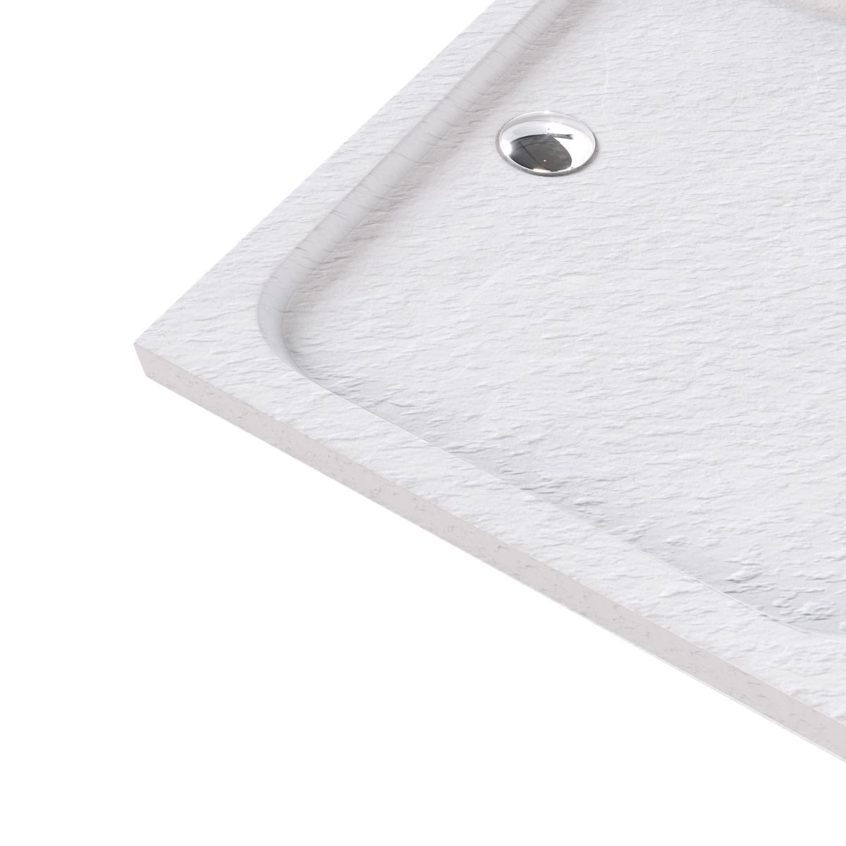 Duschwanne Shimmer STONE aus Sanitäracryl inkl. Ablaufgarnitur - Weiß 95x95 cm