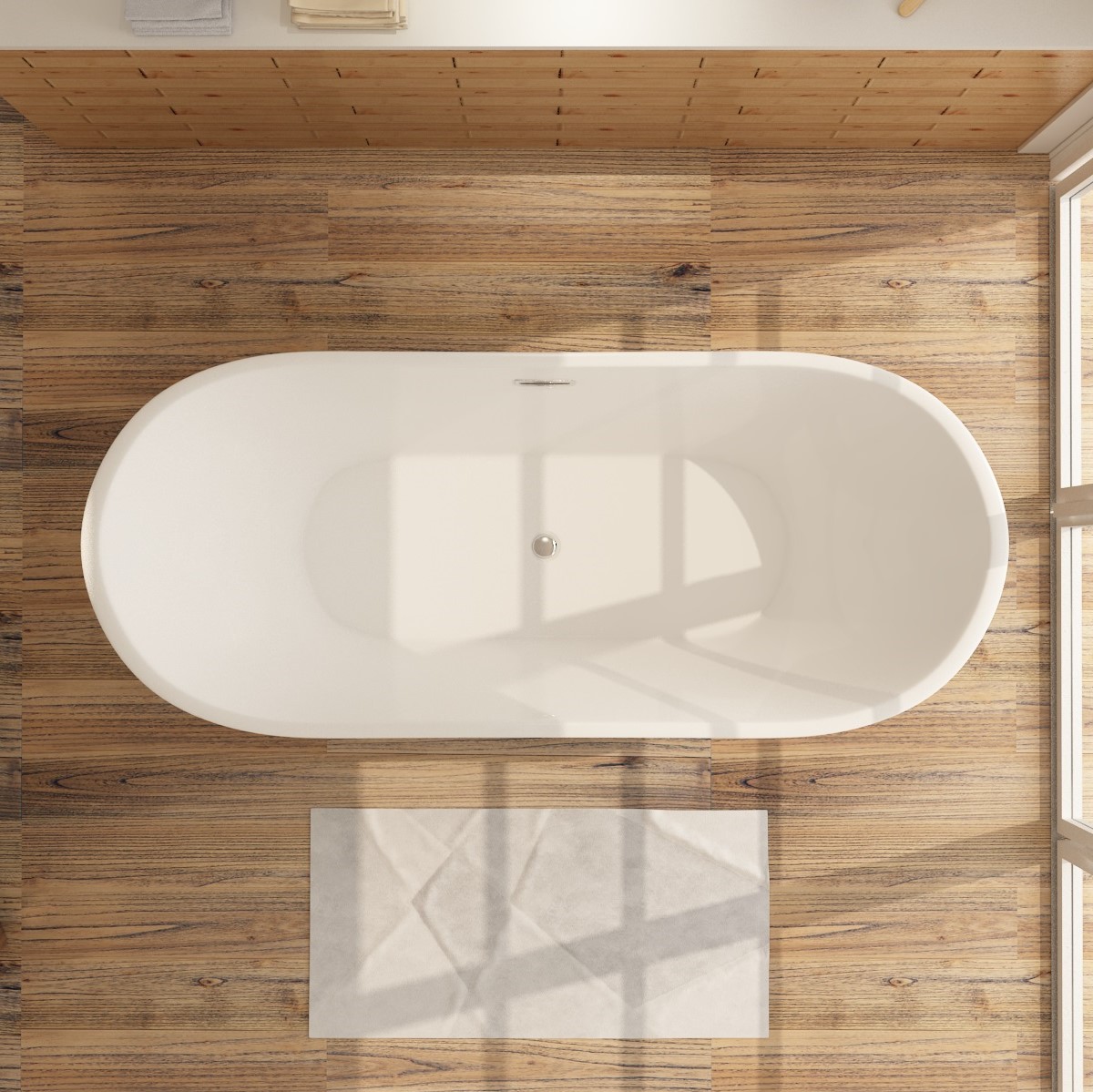 Badewanne aus Sanitäracryl Lugano Grau-Weiß - 170x80 cm