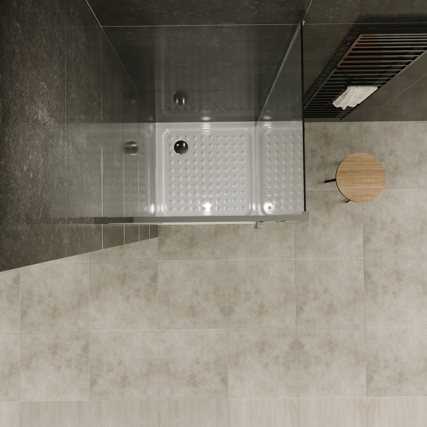 Fronteinstieg Nicole mit Klapptür aus 8 mm ESG Sicherheitsglas