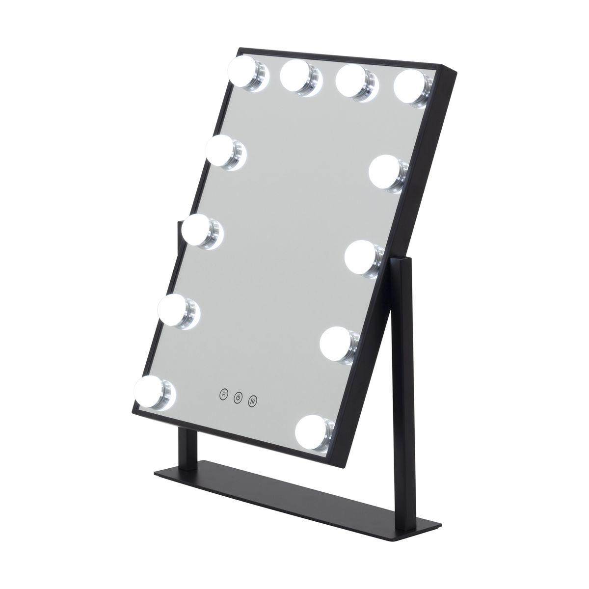 Schminkspiegel Bulb LITTLE mit 12 dimmbaren LED-Lampen Schwarz