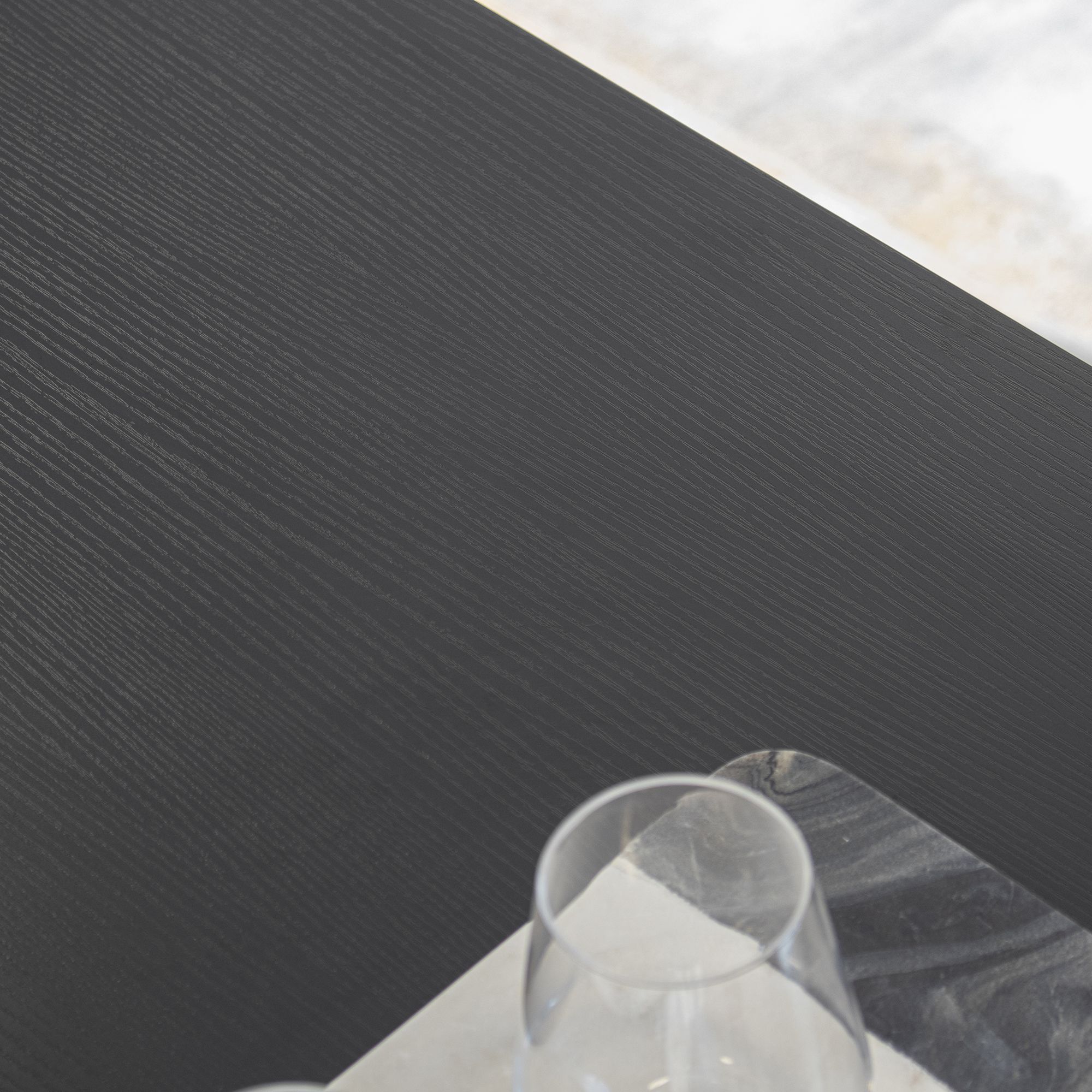 i-flair Stehtisch Bartisch Gavin – Stehtisch mit Stahlrahmen und 2 Ablageflächen & Glashalter Schwarz