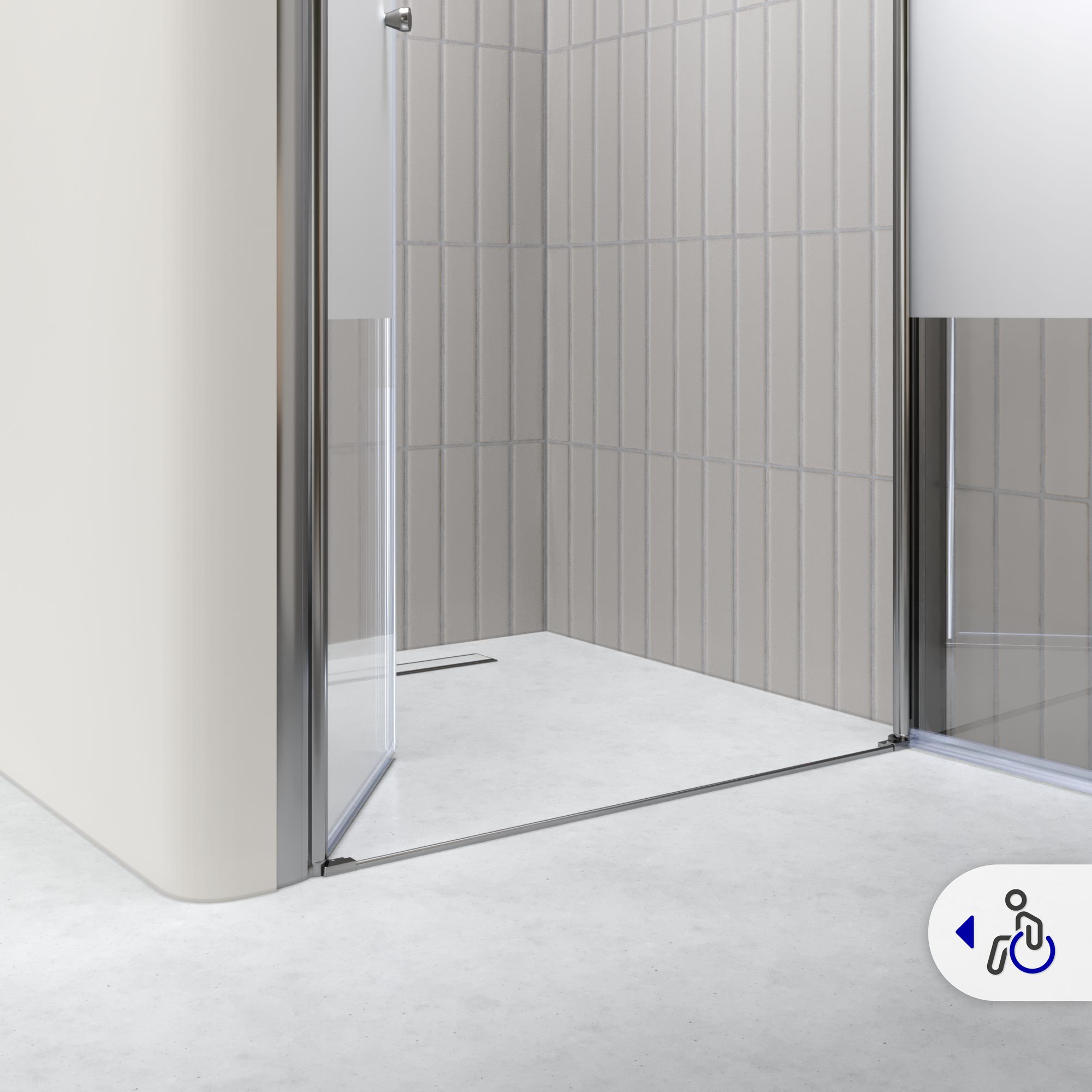 Duschtür Lima mit Pendeltüren 68-140 cm aus teilsatiniertem ESG Sicherheitsglas