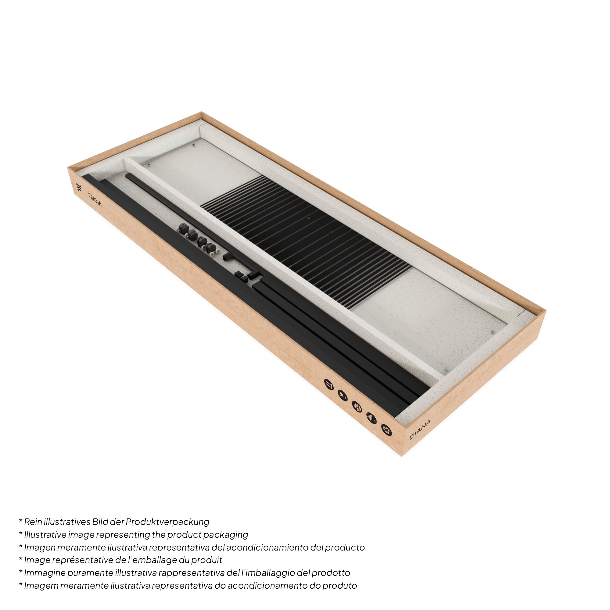 Eckeinstieg Danielle mit Schiebetüren aus schwarz gestreiftem ESG Sicherheitsglas