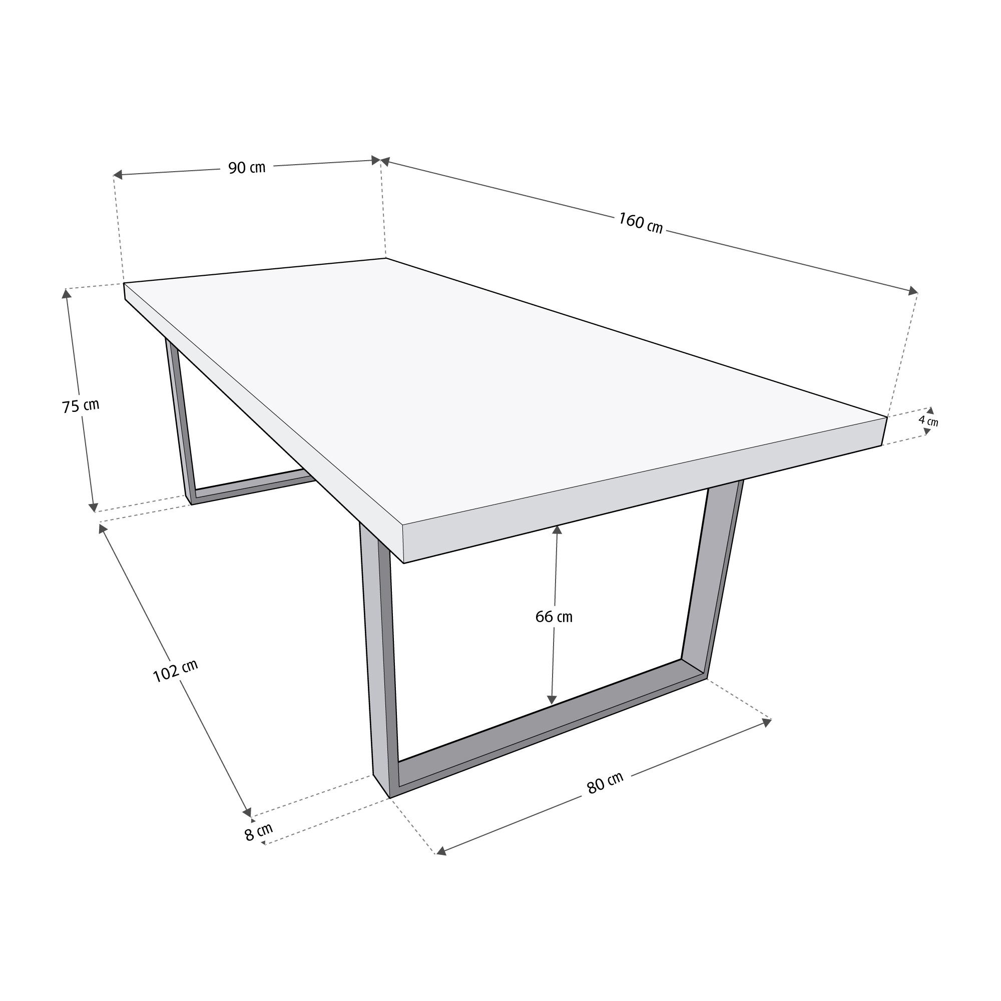 Esszimmertisch MACON Kufentisch Holztisch Esstisch - Schwarz + Schwarz 160x90 cm