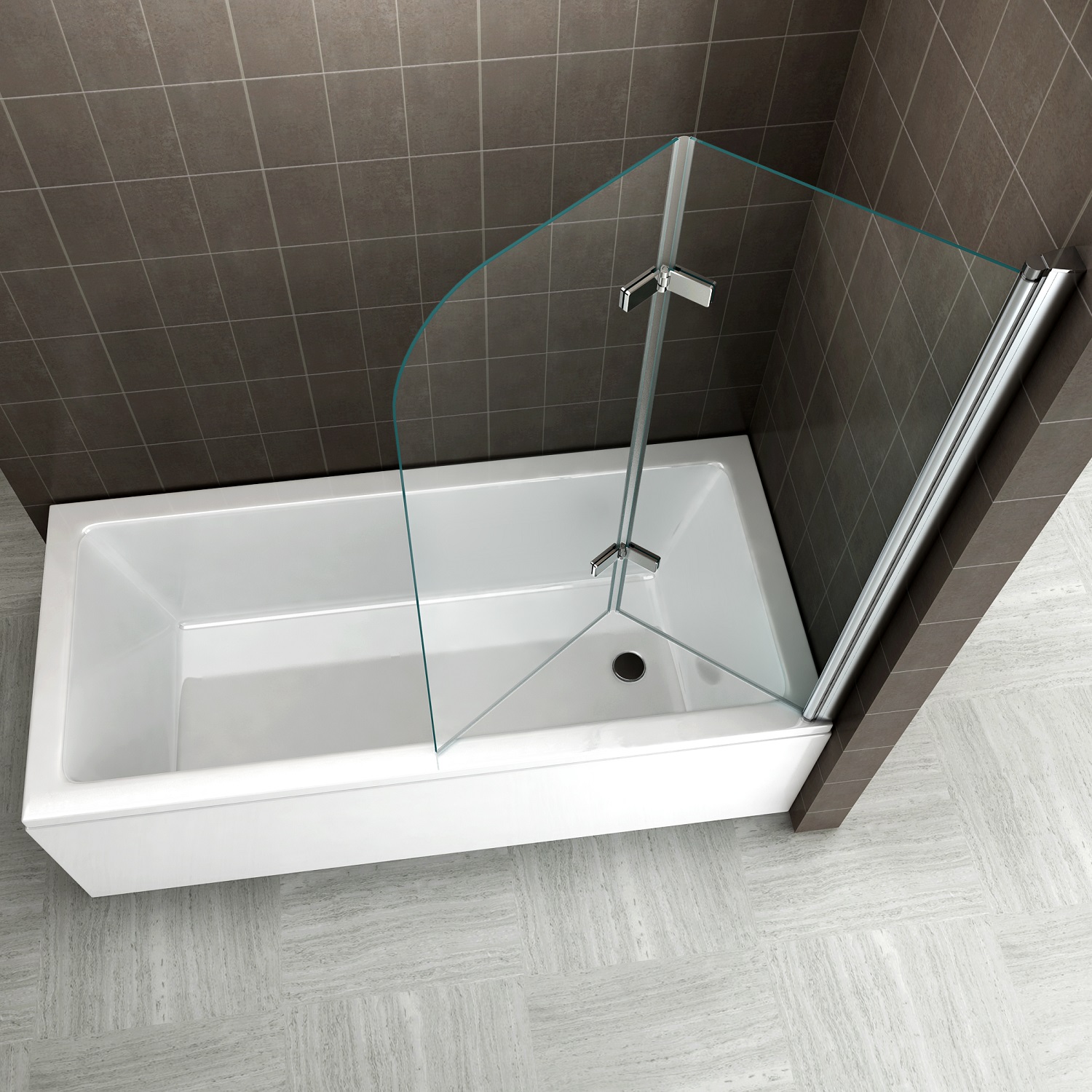 Badewannenaufsatz Anita mit Falttüren aus ESG Sicherheitsglas