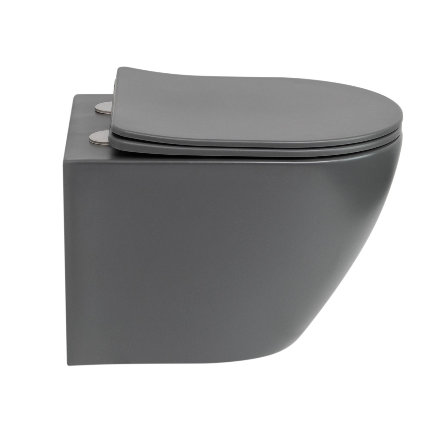 Toilette Hänge WC Spülrandlos inkl. WC Sitz mit Absenkautomatik SOFTCLOSE Franco Grau