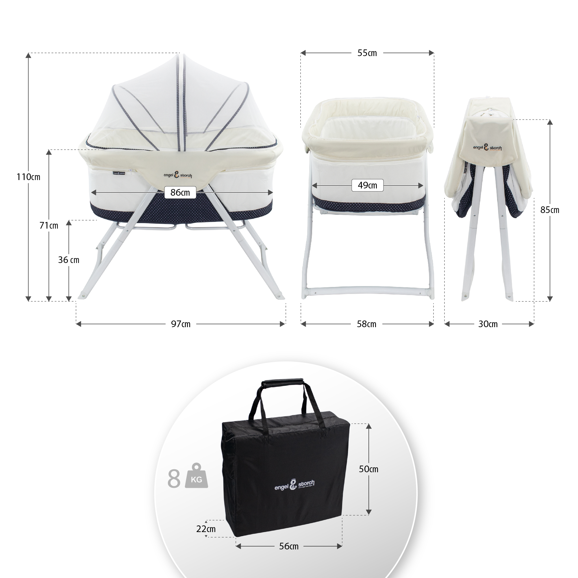 Reisebett BEBITO inkl. Moskitohaube und Tragetasche Dunkelblau Reisebett BEBITO inkl. Moskitohaube und Tragetasche Dunkelblau