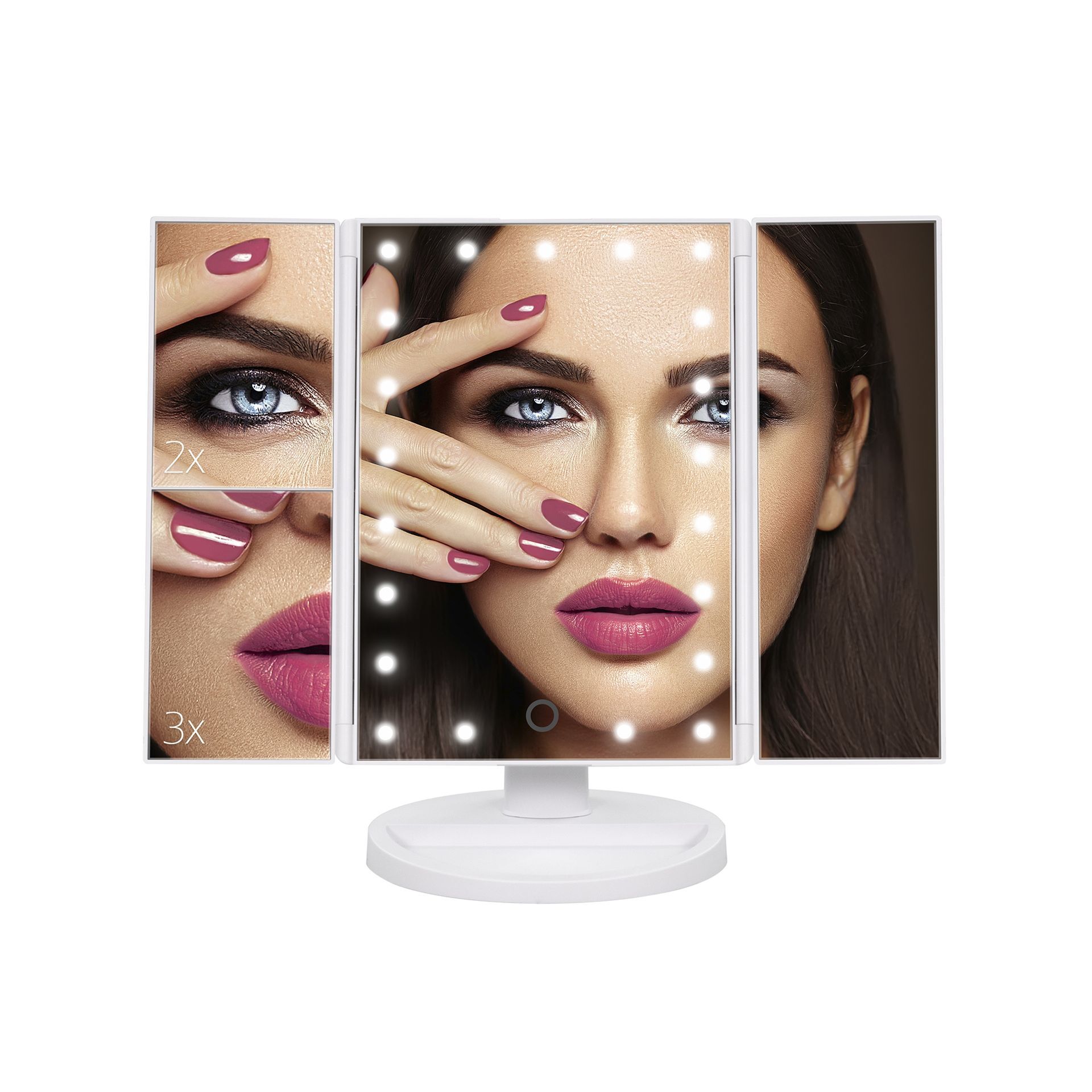 Schminkspiegel mit Vergrößerung MakeUp, mit 21 dimmbaren LED-Lampen Schminkspiegel mit Vergrößerung MakeUp, mit 21 dimmbaren LED-Lampen