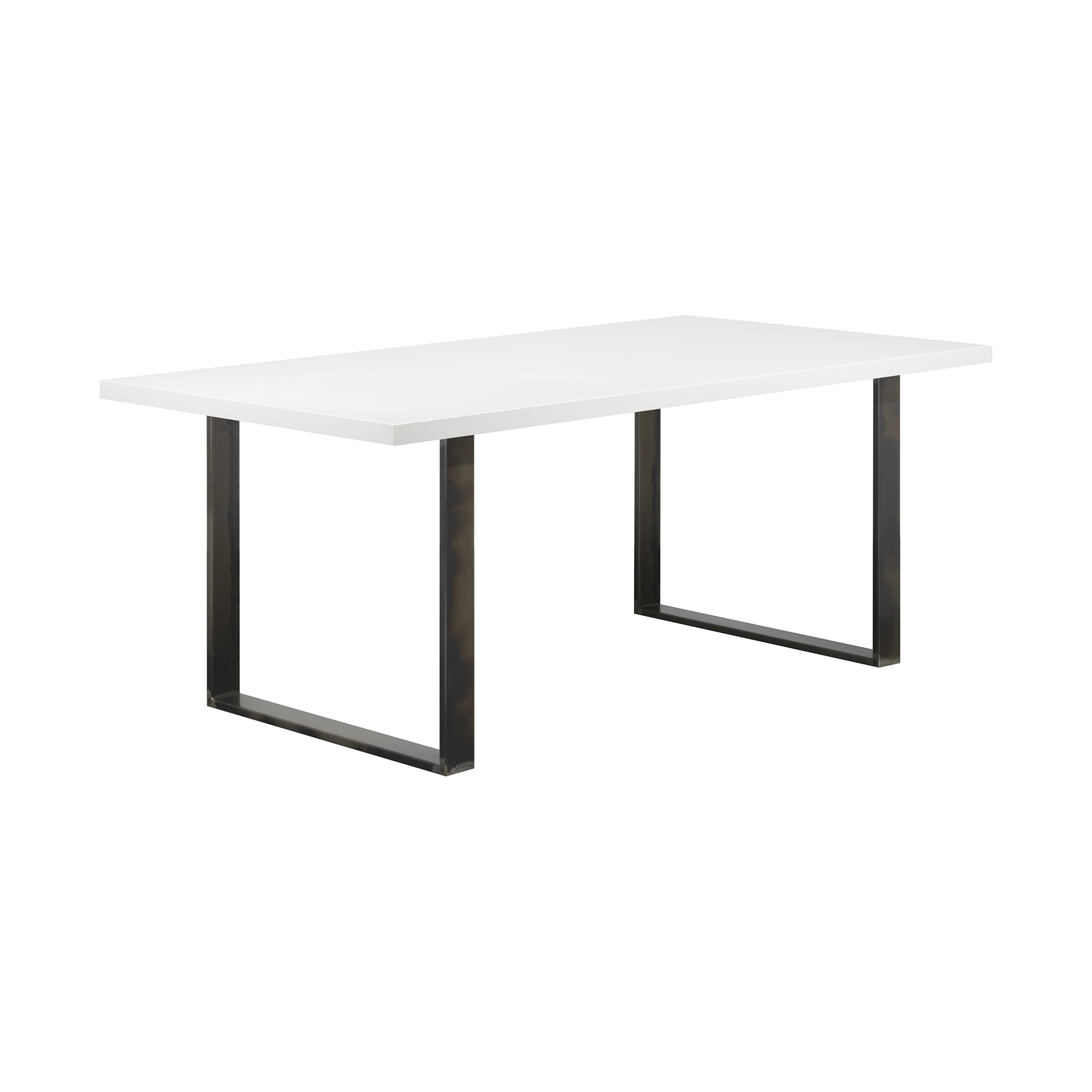 Esszimmertisch MACON Kufentisch Holztisch Esstisch - Weiß + Industrial 140x 80 cm