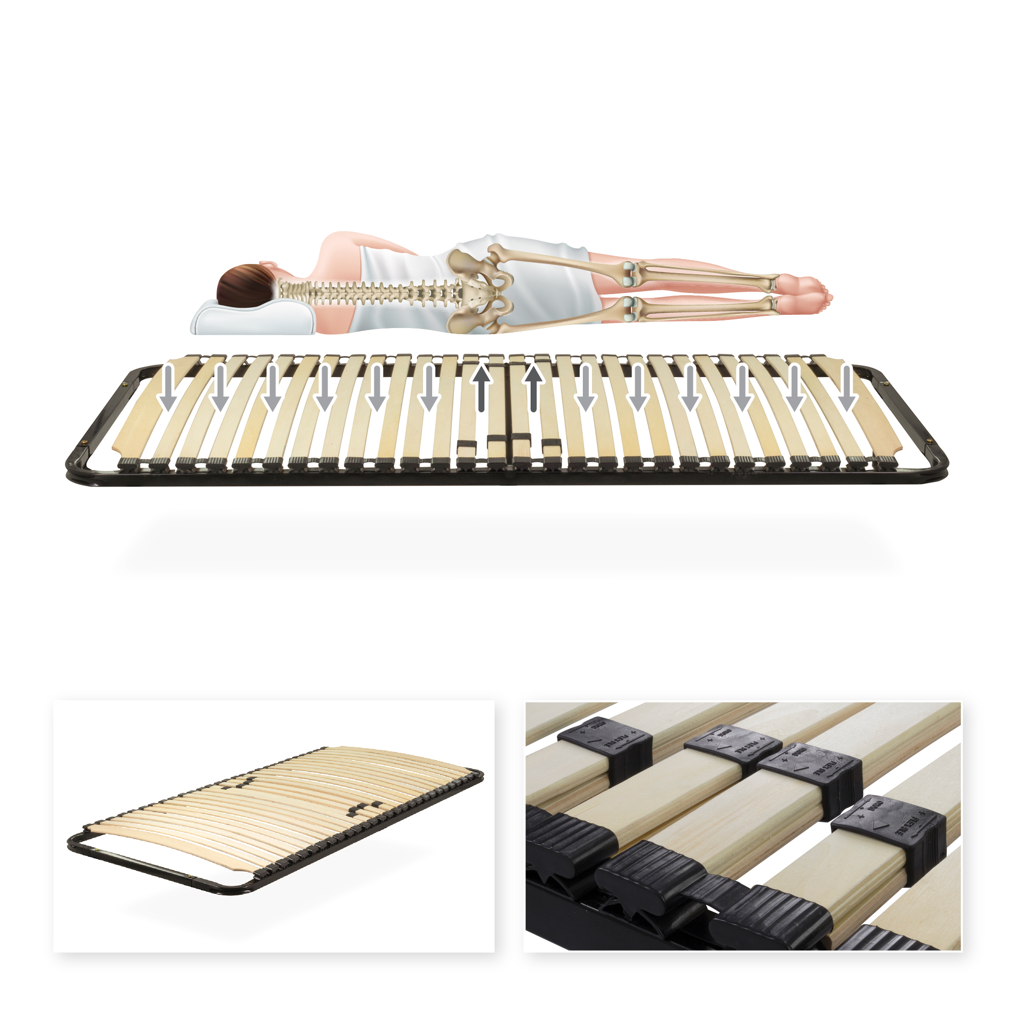 Lattenrost ERGO IF12 aus stabilem Metall - für alle Matratzen geeignet