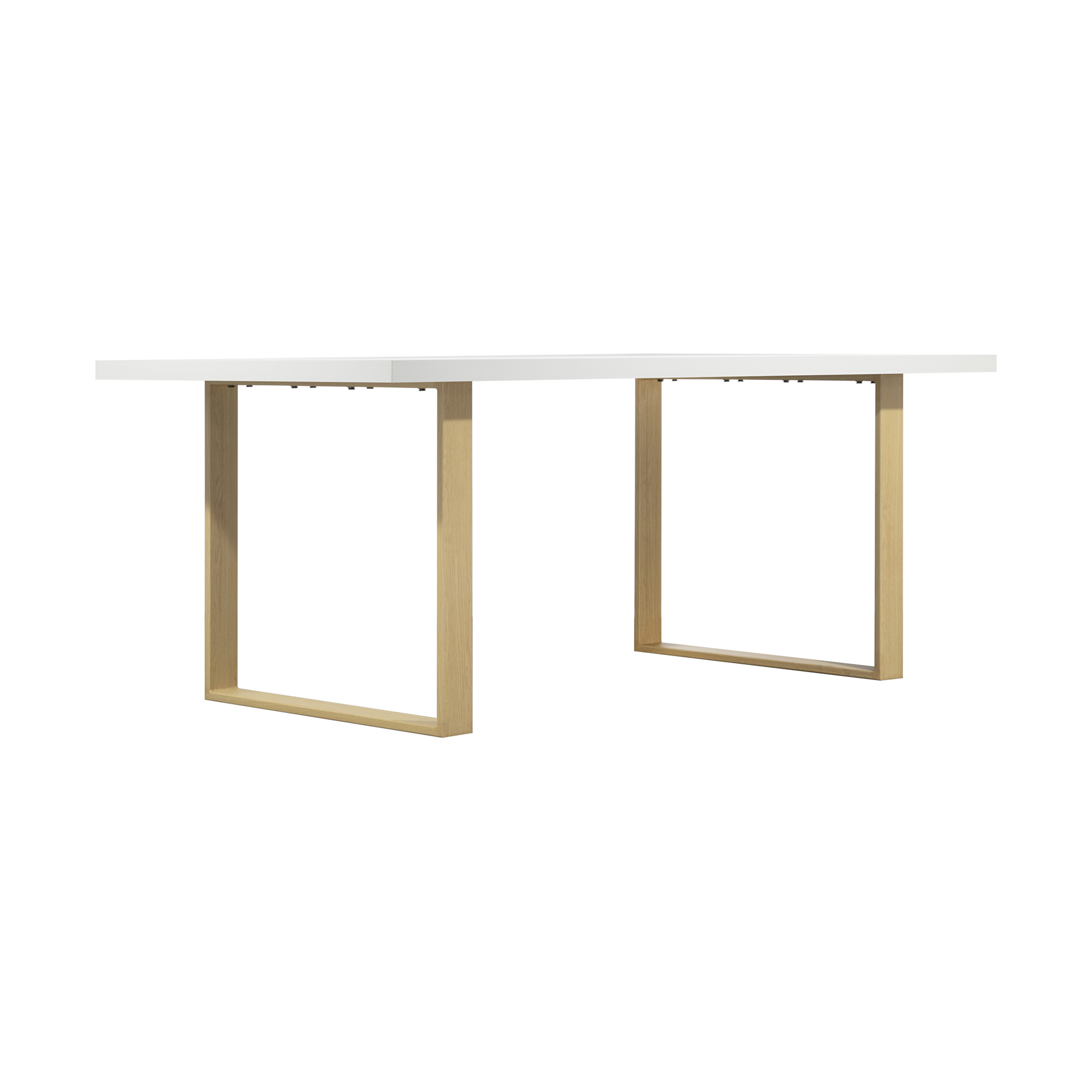 Esszimmertisch MACON Kufentisch Holztisch Esstisch - Weiß + Eiche 140x 80 cm