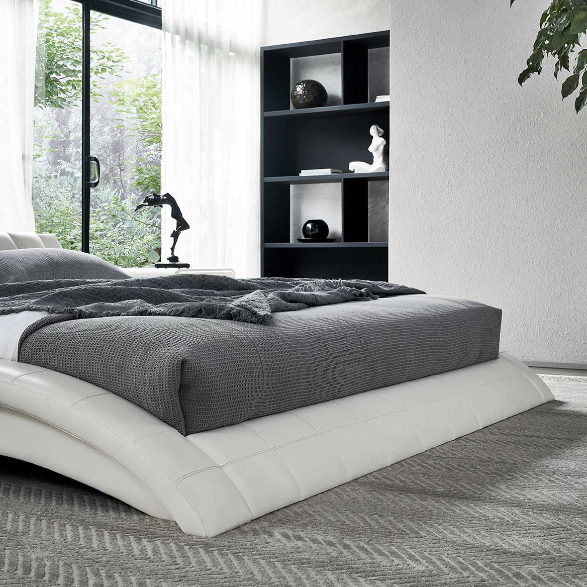 Design Polsterbett Raul in Weiss 200x200 cm