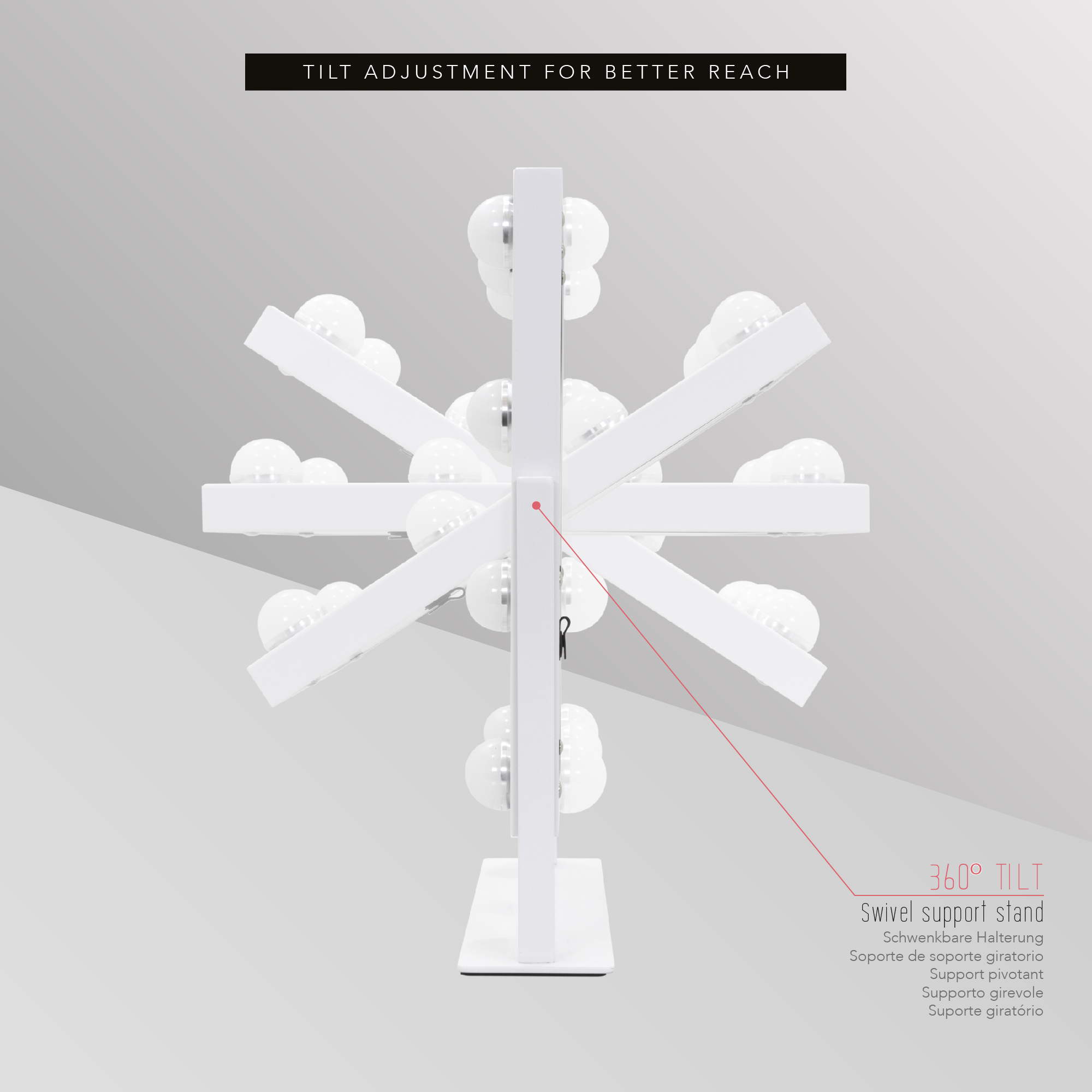 Schminkspiegel Bulb TINY mit 9 dimmbaren LED-Lampen Weiß Schminkspiegel Bulb TINY mit 9 dimmbaren LED-Lampen Weiß