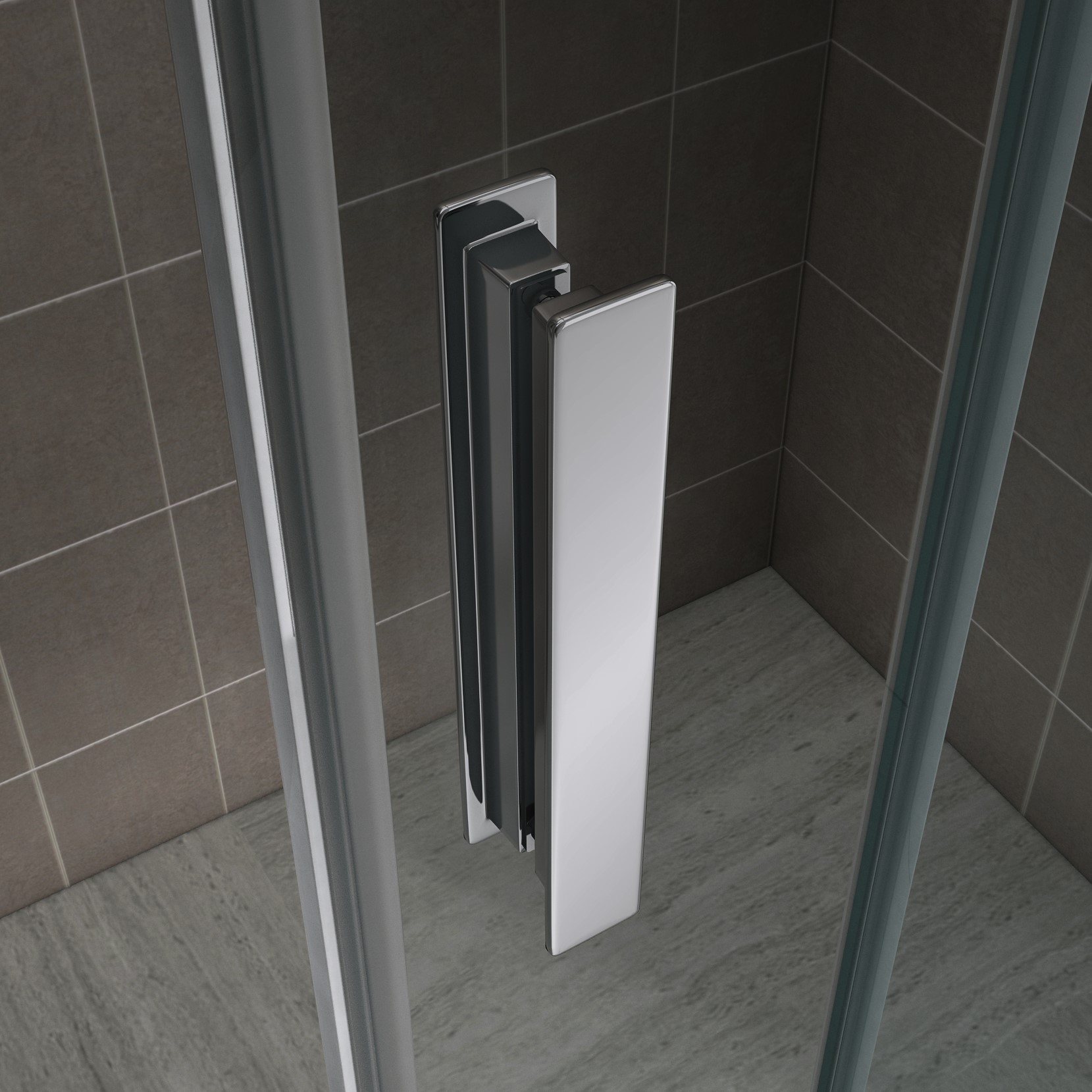 Walk In Duschwand mit Schiebetür NADINE in Chrom Duschabtrennung aus 8mm ESG Nano - Links und Rechts montierbar 180x200 cm