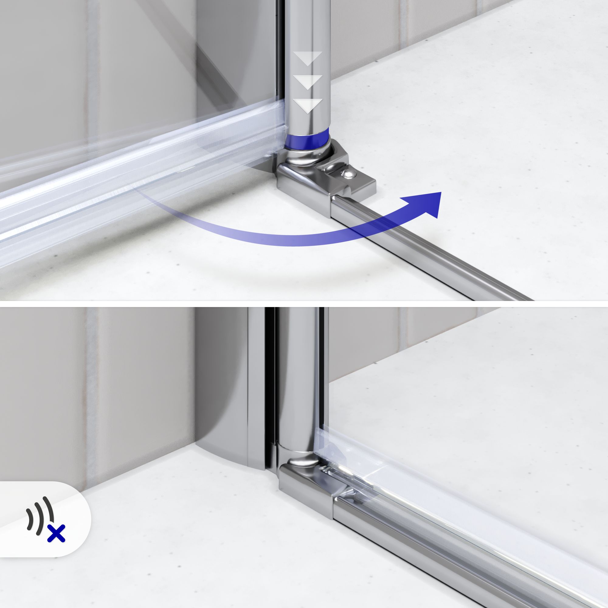 Duschtür Lima mit Pendeltüren 68-140 cm aus teilsatiniertem ESG Sicherheitsglas Duschtür Lima mit Pendeltüren 68-140 cm aus teilsatiniertem ESG Sicherheitsglas