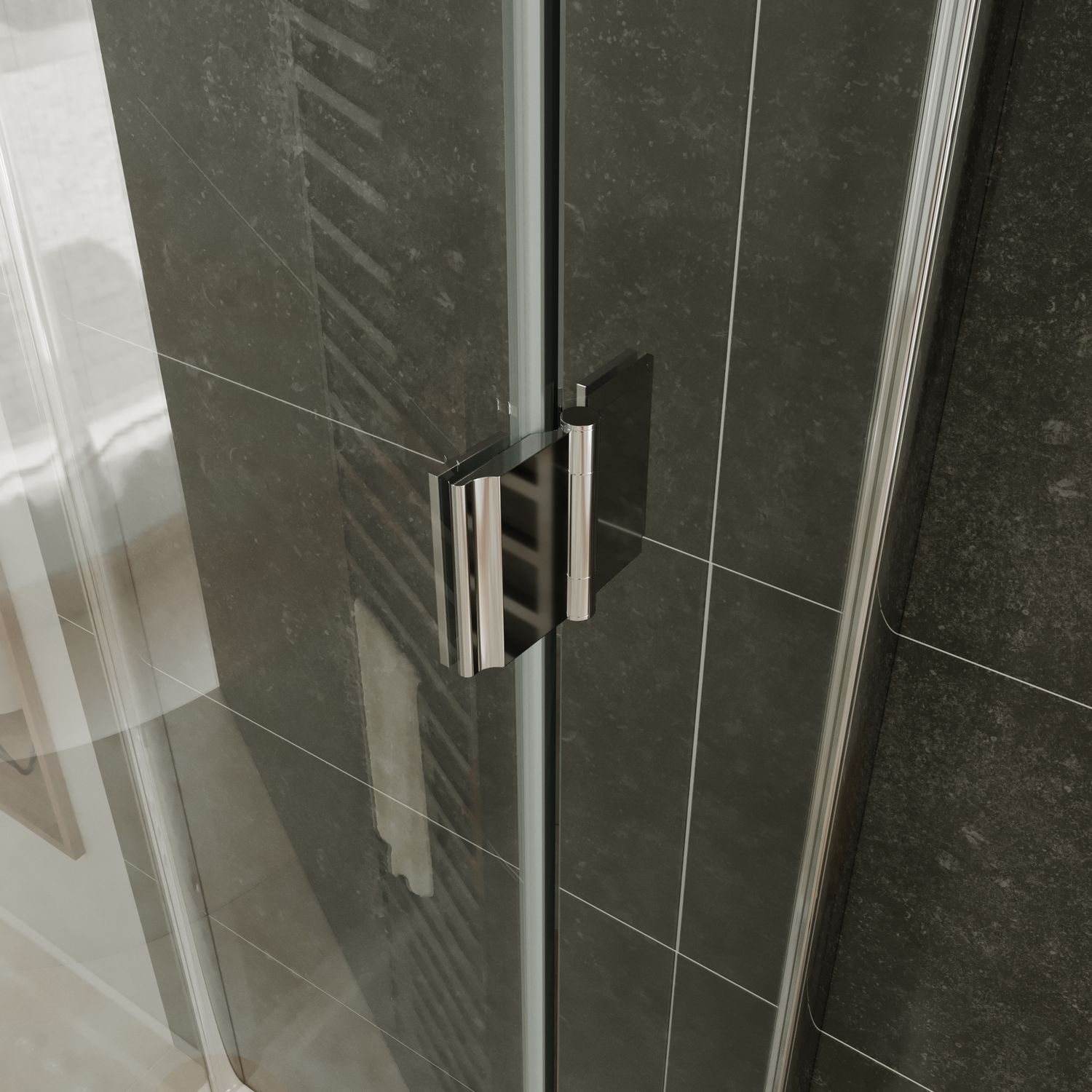 Halbkreisdusche Andrea mit Klapptüren aus ESG Sicherheitsglas Halbkreisdusche Andrea mit Klapptüren aus ESG Sicherheitsglas